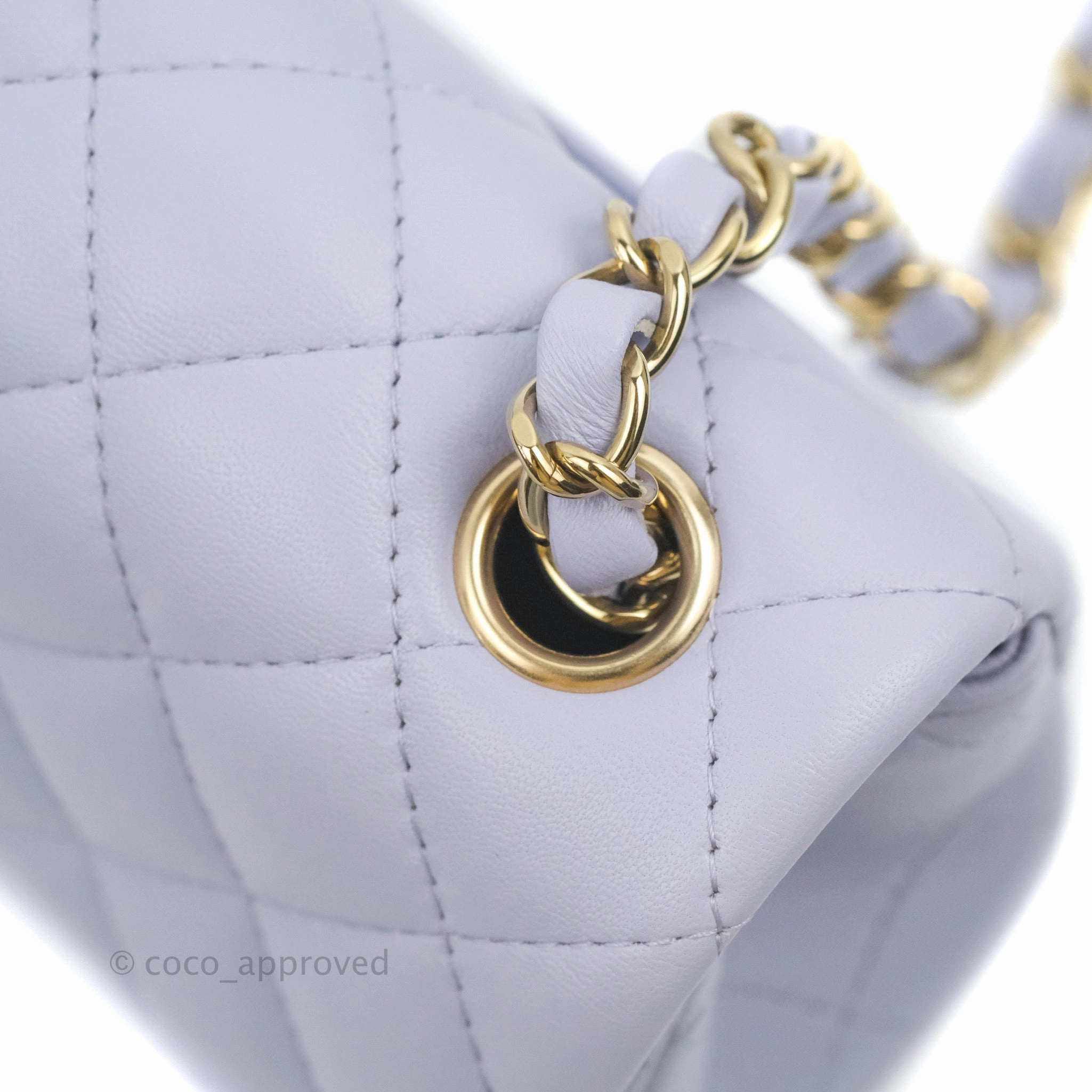Chanel Quilted Mini Rectangular Flap Lilac Lambskin Gold Hardware