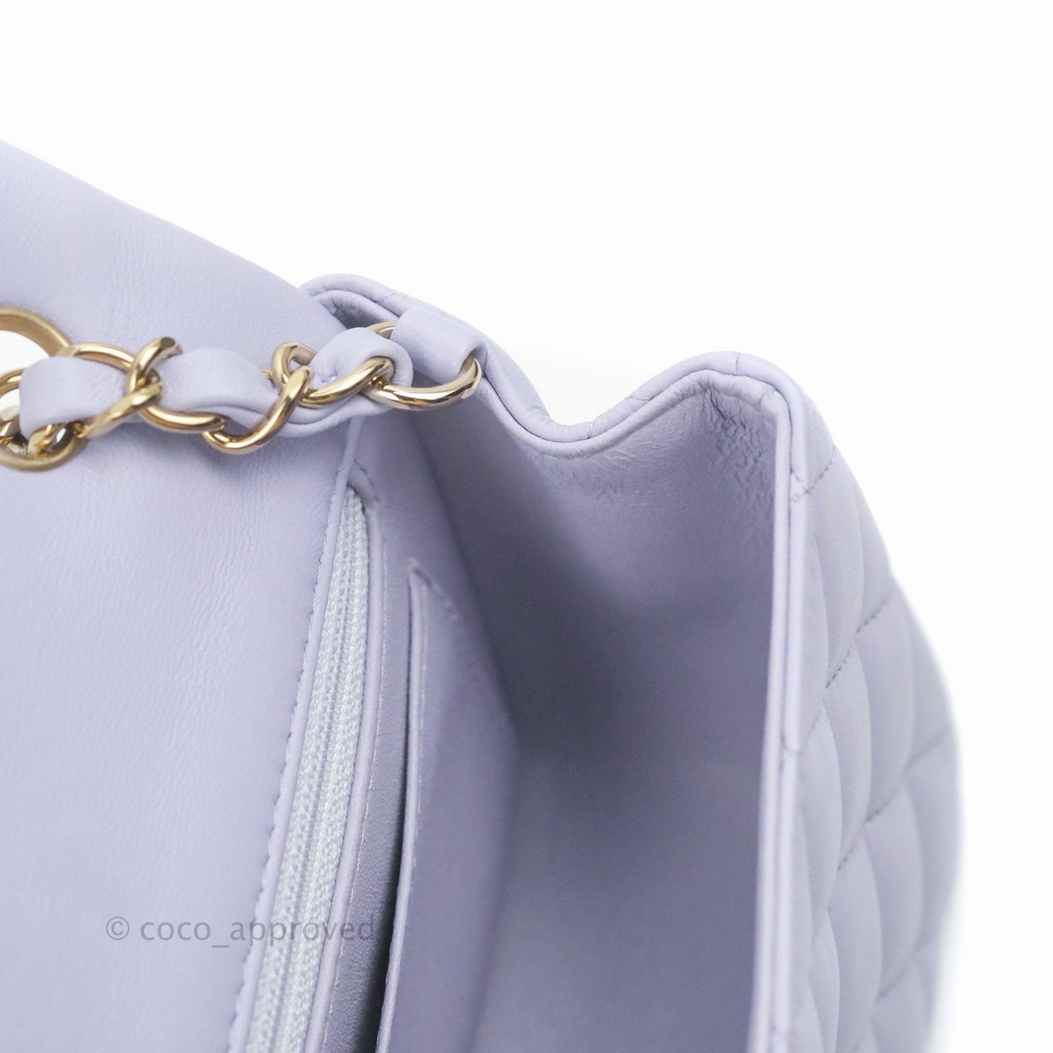 Chanel Quilted Mini Rectangular Flap Lilac Lambskin Gold Hardware