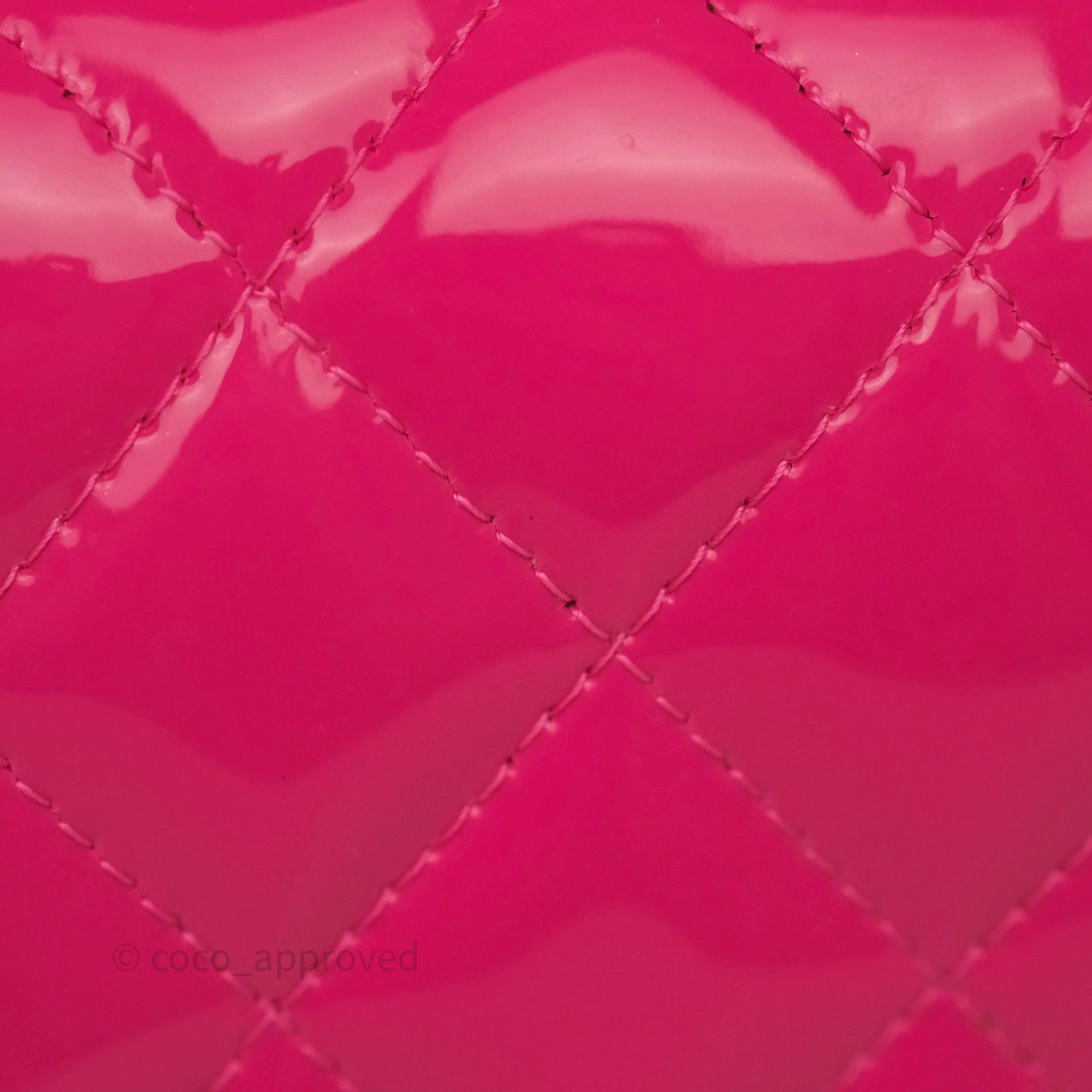 Chanel Quilted Mini Rectangular Flap Neo Pink Patent Gold Hardware