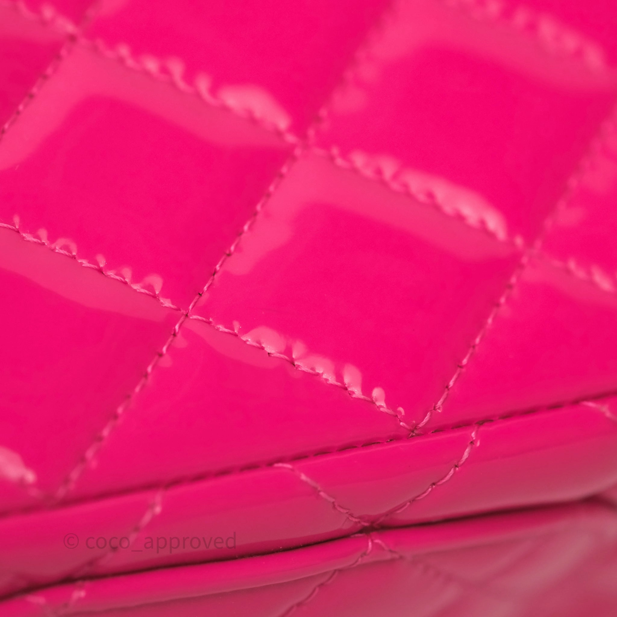Chanel Quilted Mini Rectangular Flap Neo Pink Patent Gold Hardware