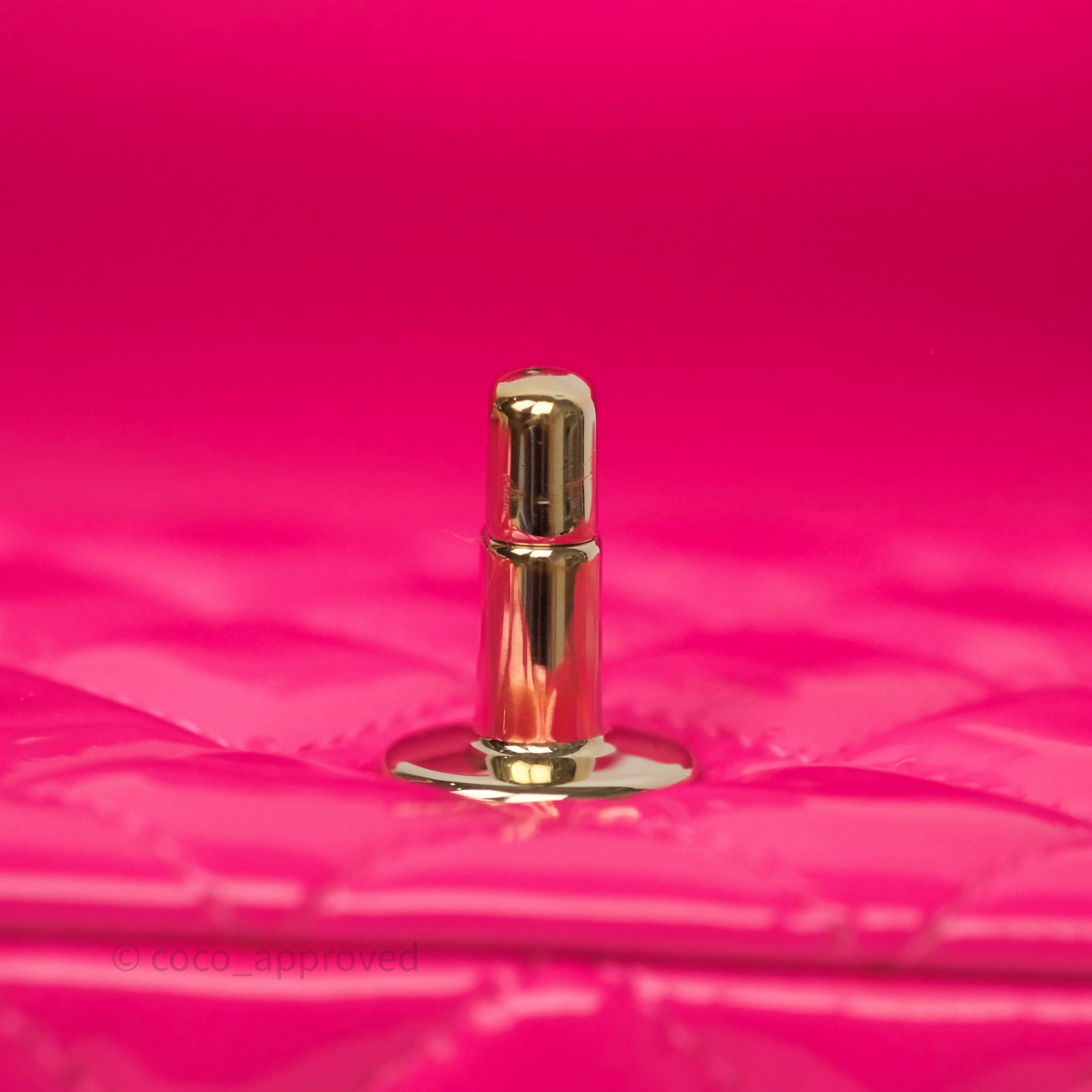 Chanel Quilted Mini Rectangular Flap Neo Pink Patent Gold Hardware