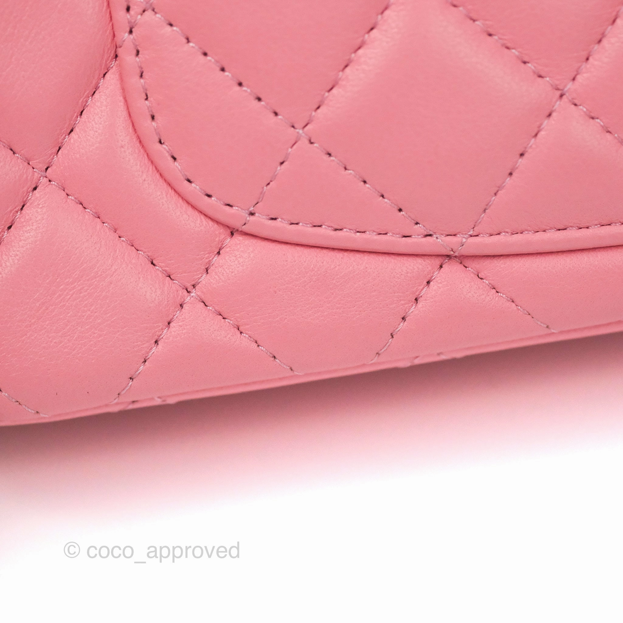 Chanel Quilted Mini Rectangular Flap Pink Lambskin Aged Gold Hardware