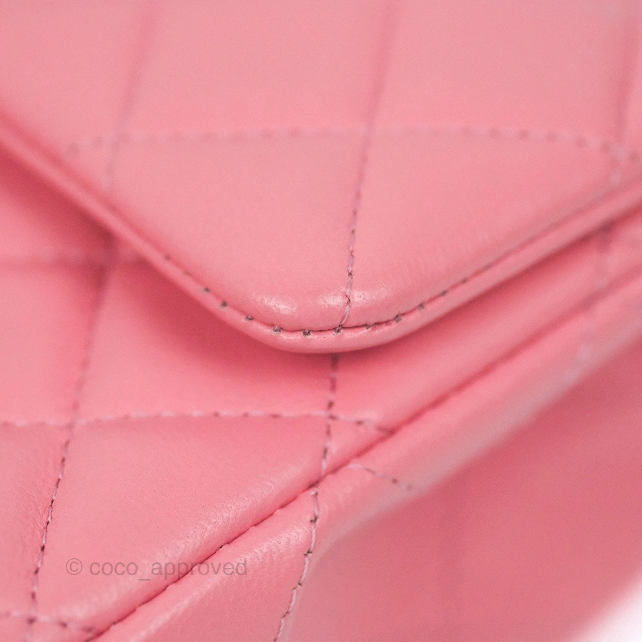 Chanel Quilted Mini Rectangular Flap Pink Lambskin Aged Gold Hardware