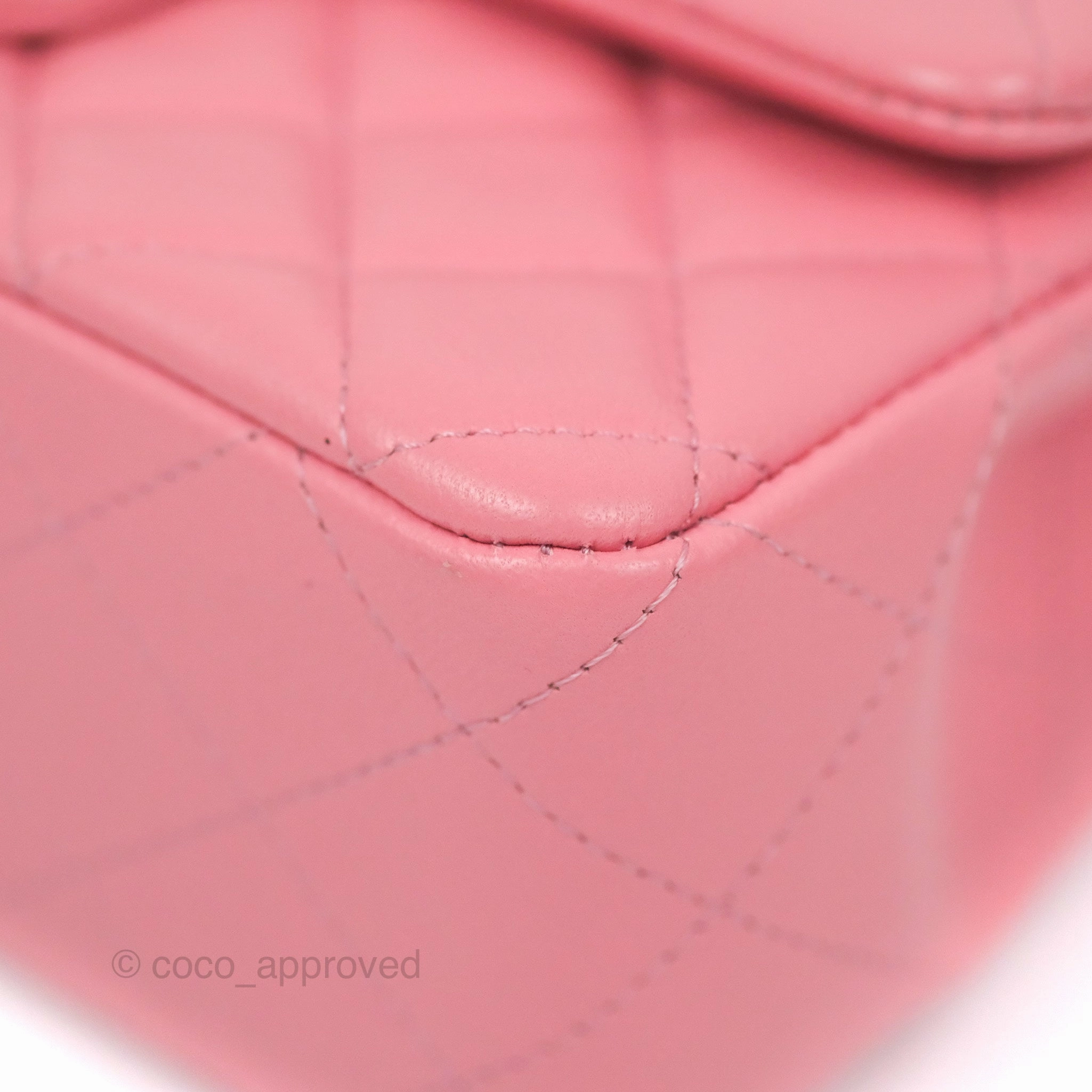 Chanel Quilted Mini Rectangular Flap Pink Lambskin Aged Gold Hardware