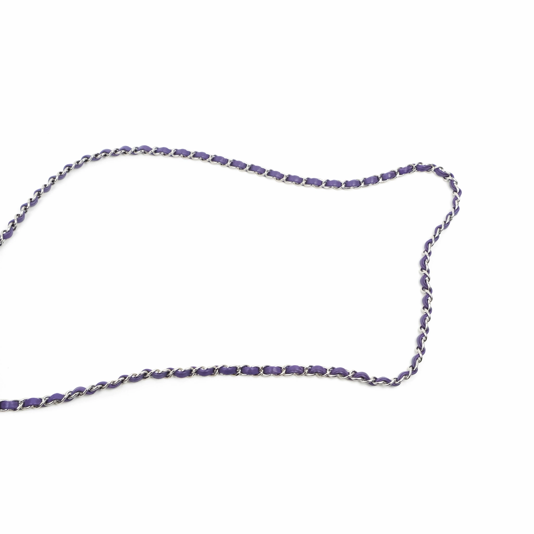 Chanel Quilted Mini Rectangular Flap Purple Lambskin Silver Hardware