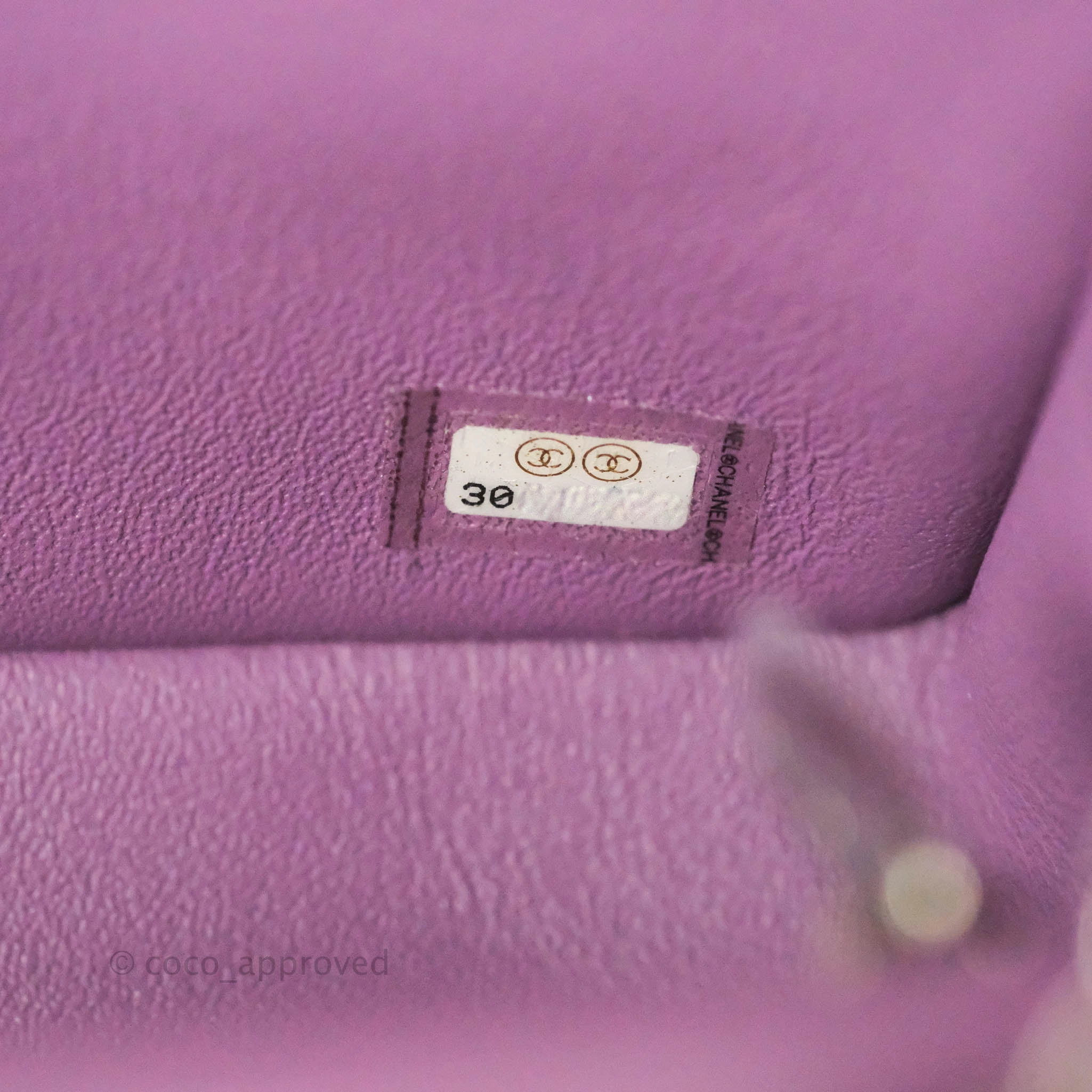 Chanel Quilted Mini Rectangular Flap Purple Lambskin Silver Hardware