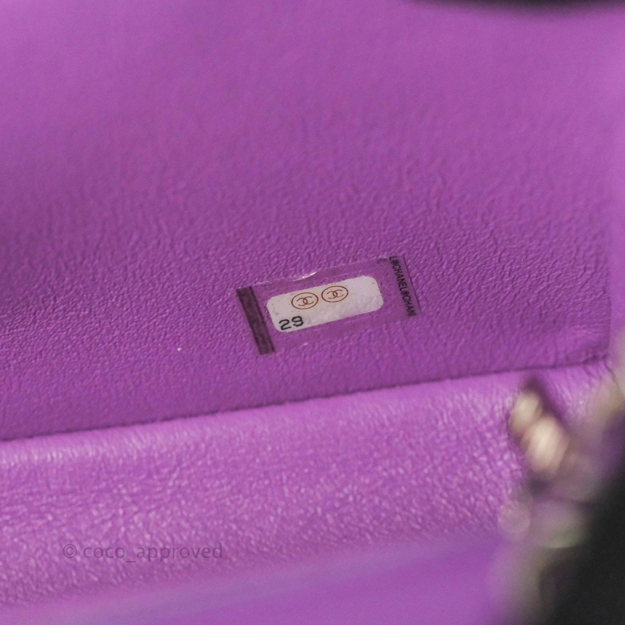 Chanel Quilted Mini Rectangular Flap Purple Lambskin Silver Hardware