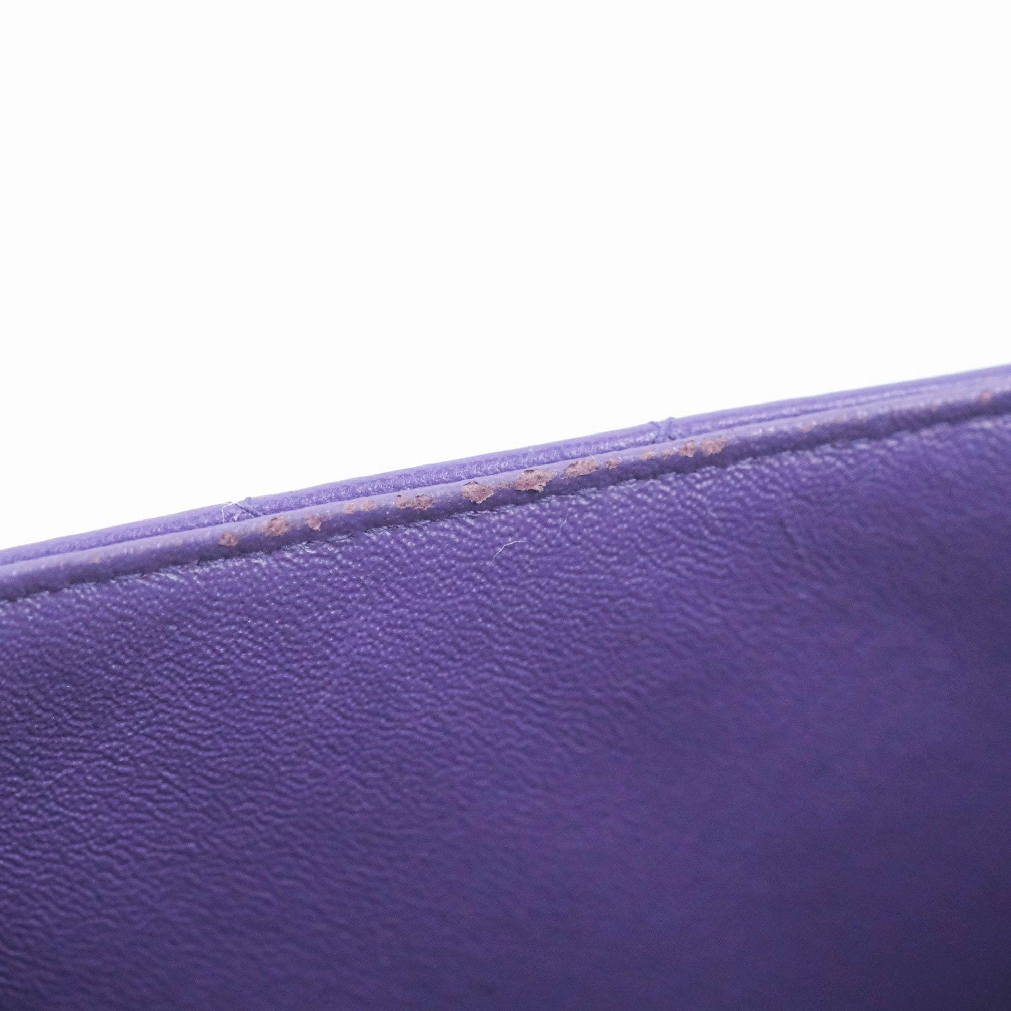 Chanel Quilted Mini Rectangular Flap Purple Lambskin Silver Hardware