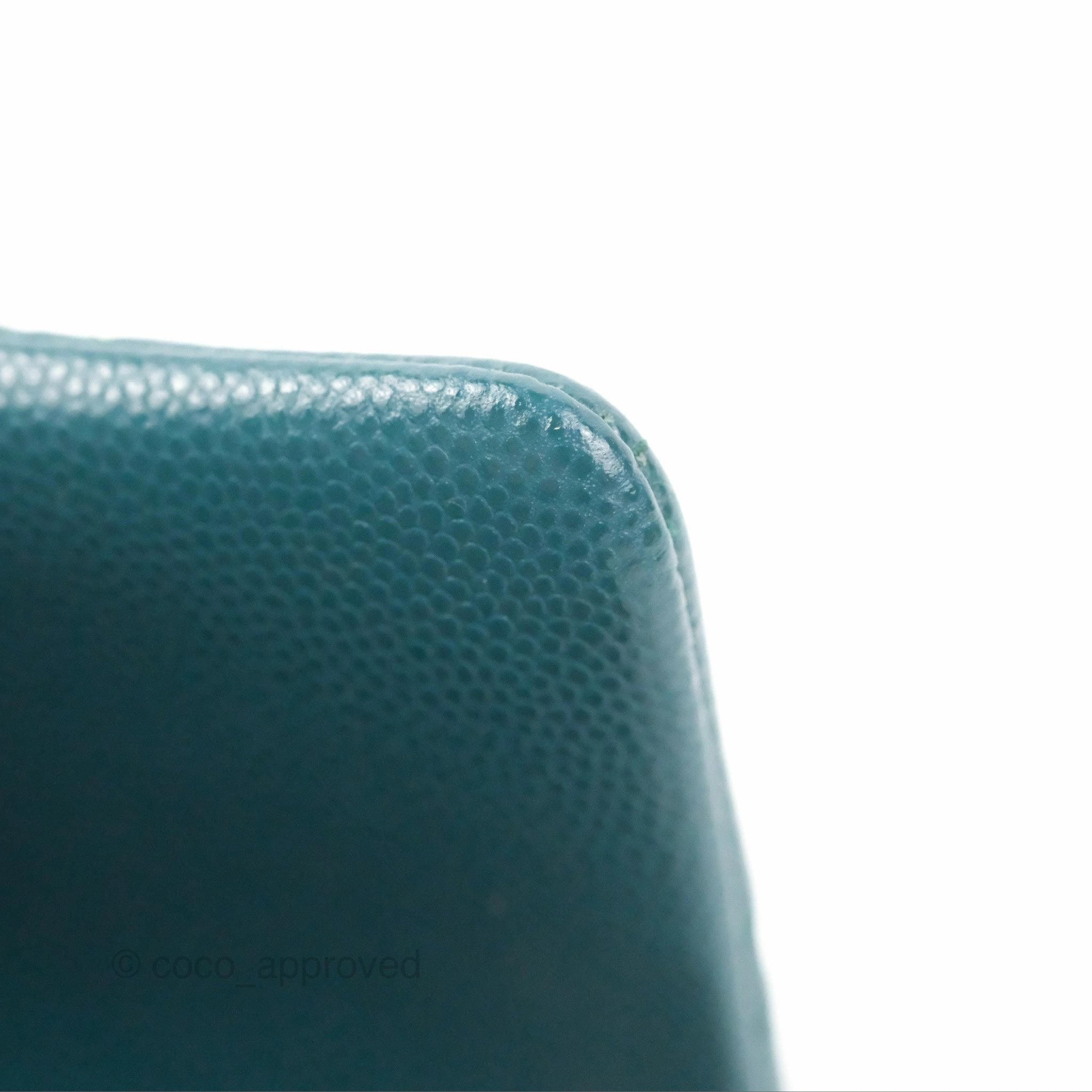 Chanel Quilted Mini Rectangular Flap Teal Green Caviar Silver Hardware