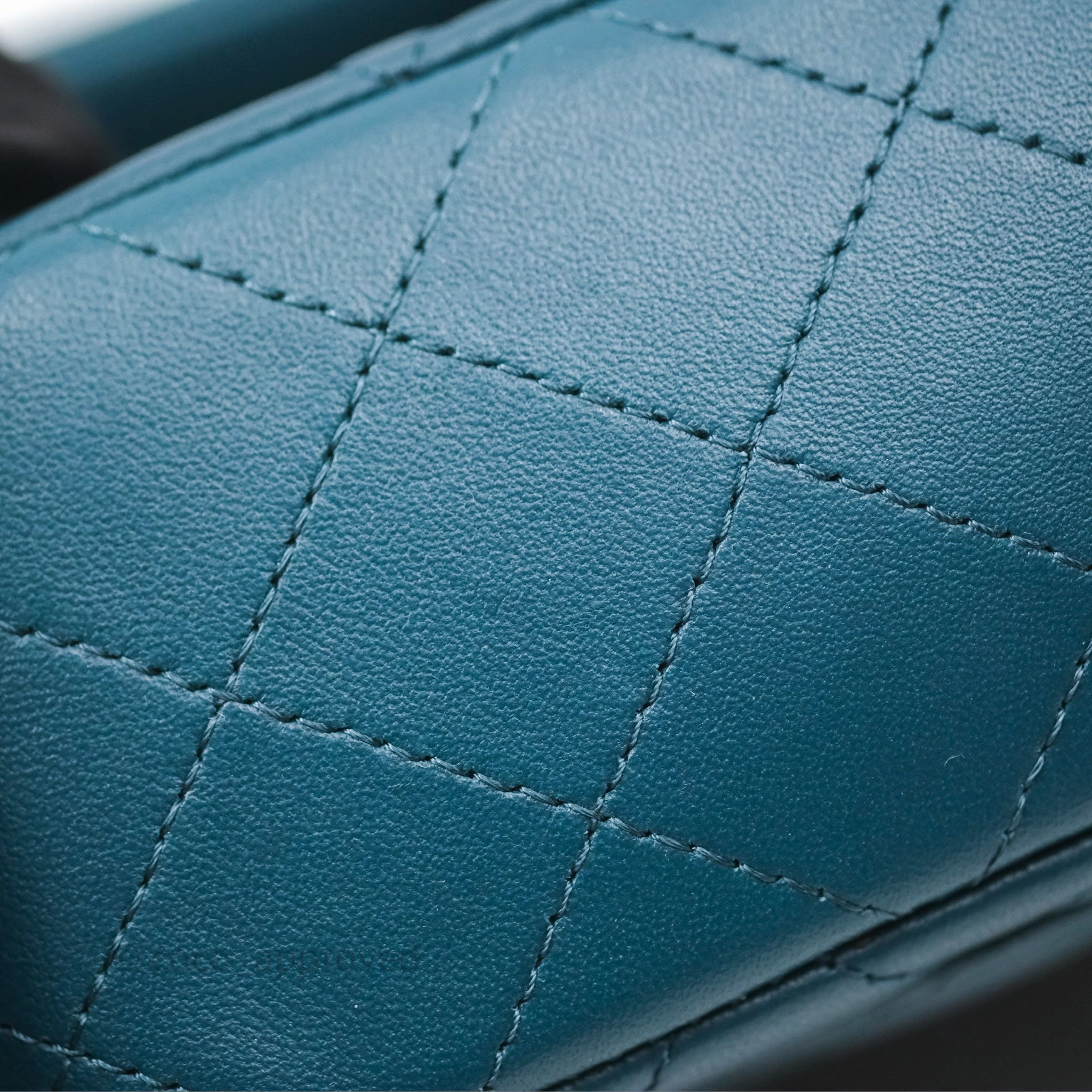 Chanel Quilted Mini Rectangular Flap Teal Green Lambskin Silver Hardware