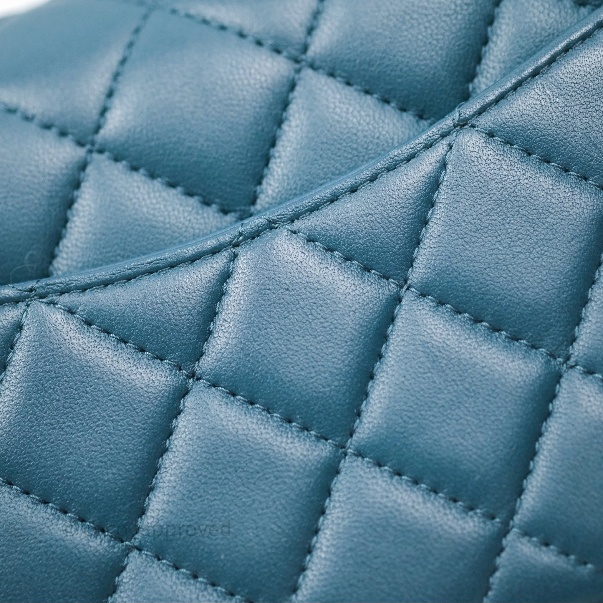 Chanel Quilted Mini Rectangular Flap Teal Green Lambskin Silver Hardware