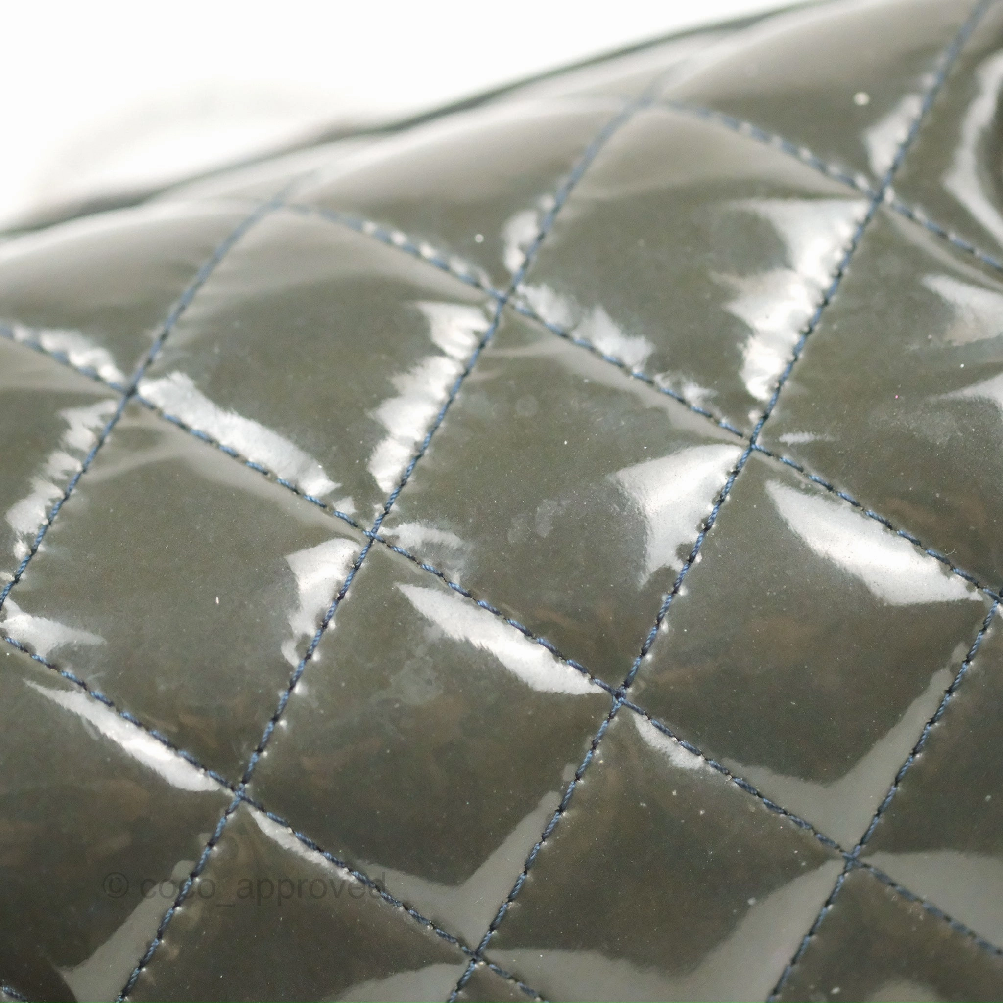 Chanel Quilted Mini Rectangular Green Patent Silver Hardware