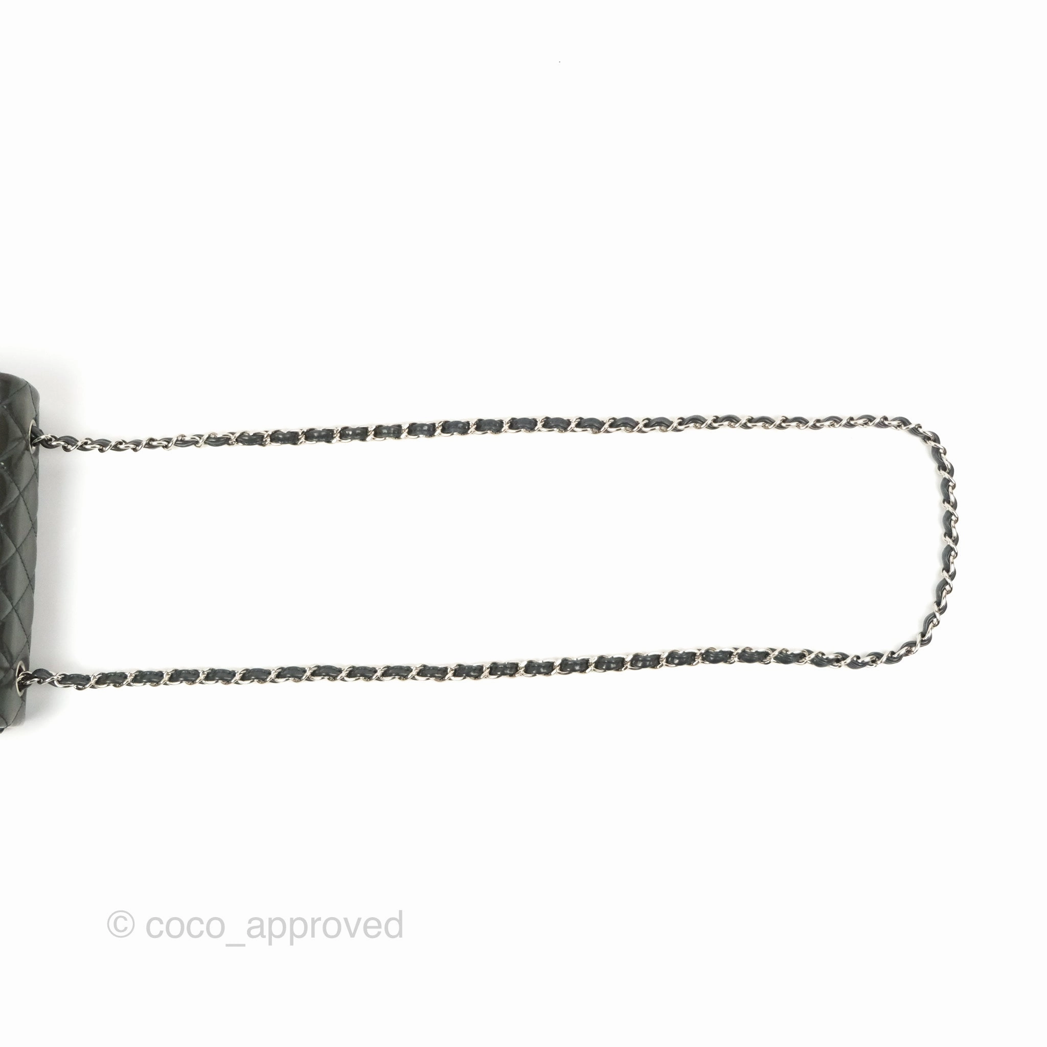 Chanel Quilted Mini Rectangular Green Patent Silver Hardware