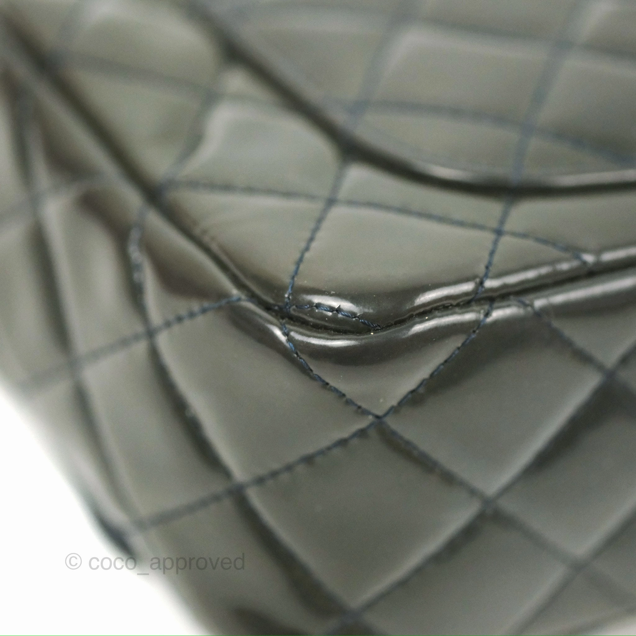 Chanel Quilted Mini Rectangular Green Patent Silver Hardware