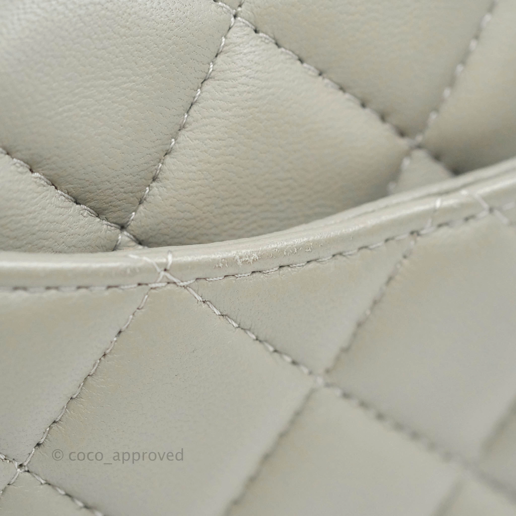 Chanel Quilted Mini Rectangular Grey Lambskin Silver Hardware 19B
