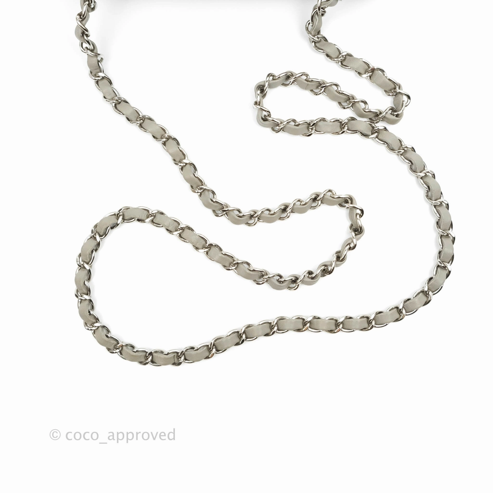 Chanel Quilted Mini Rectangular Grey Lambskin Silver Hardware 19B