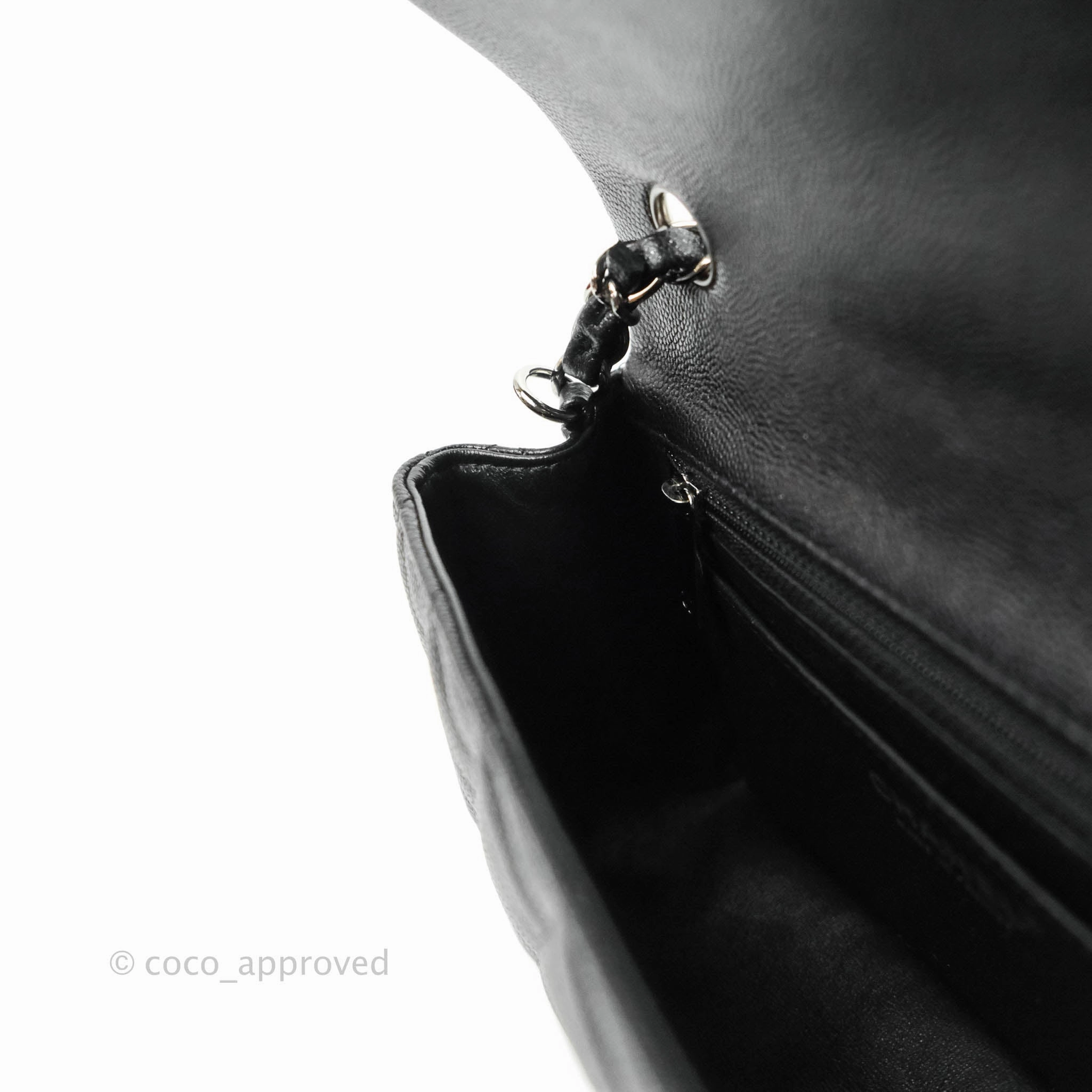 Chanel Quilted Mini Rectangular Iridescent Black Caviar Gun Metal 18C