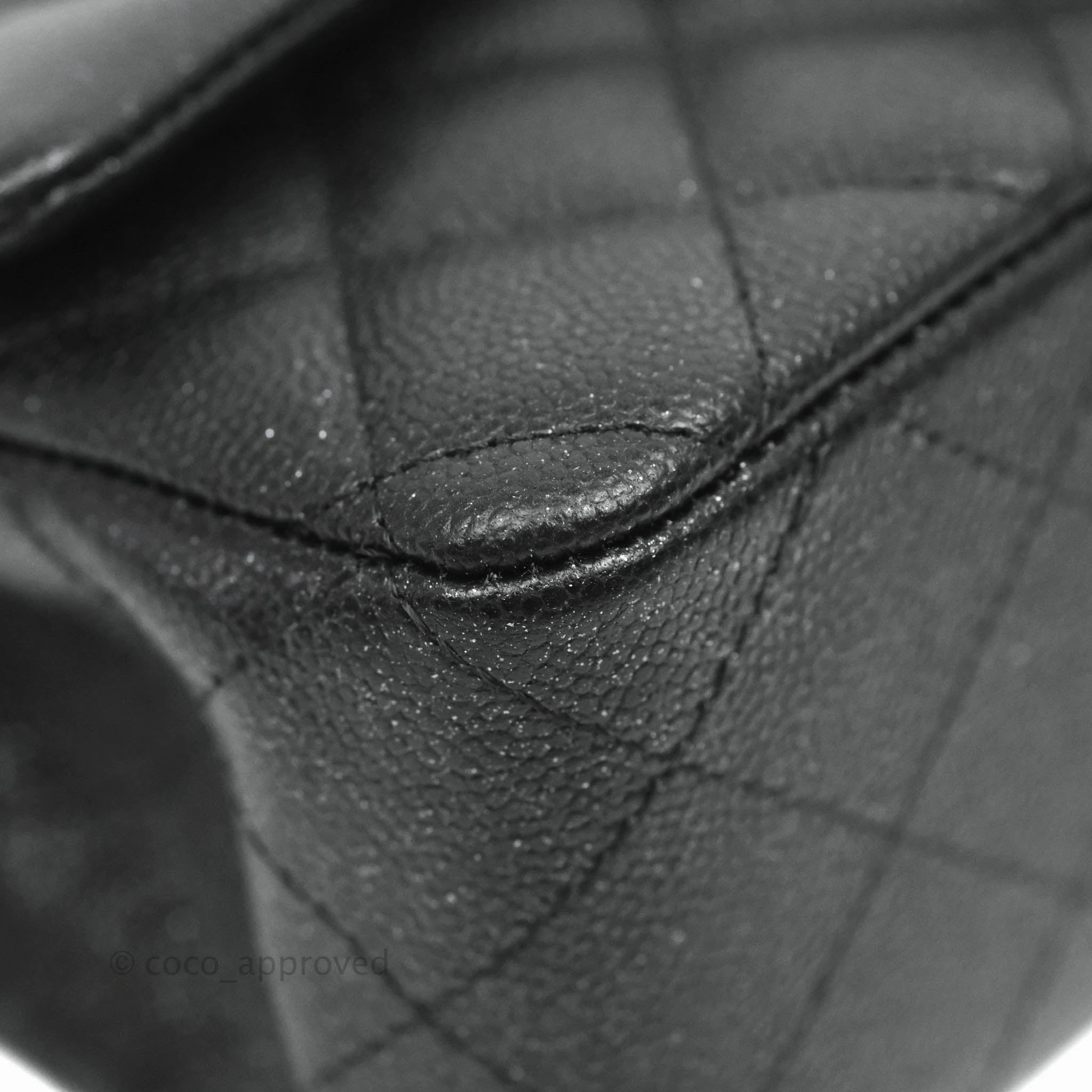 Chanel Quilted Mini Rectangular Iridescent Black Caviar Gun Metal 18C