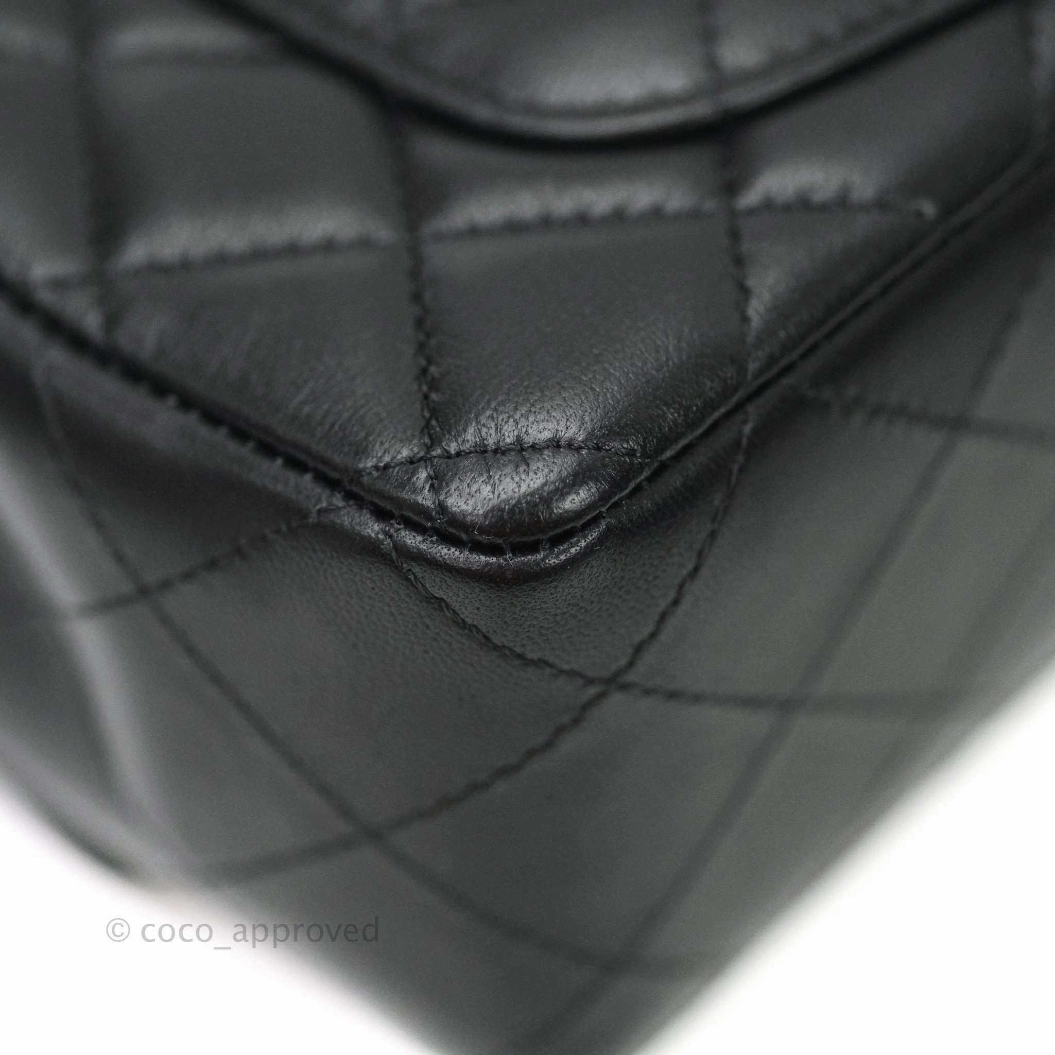 Chanel Quilted Mini Rectangular Lambskin Black Flap Gold Hardware