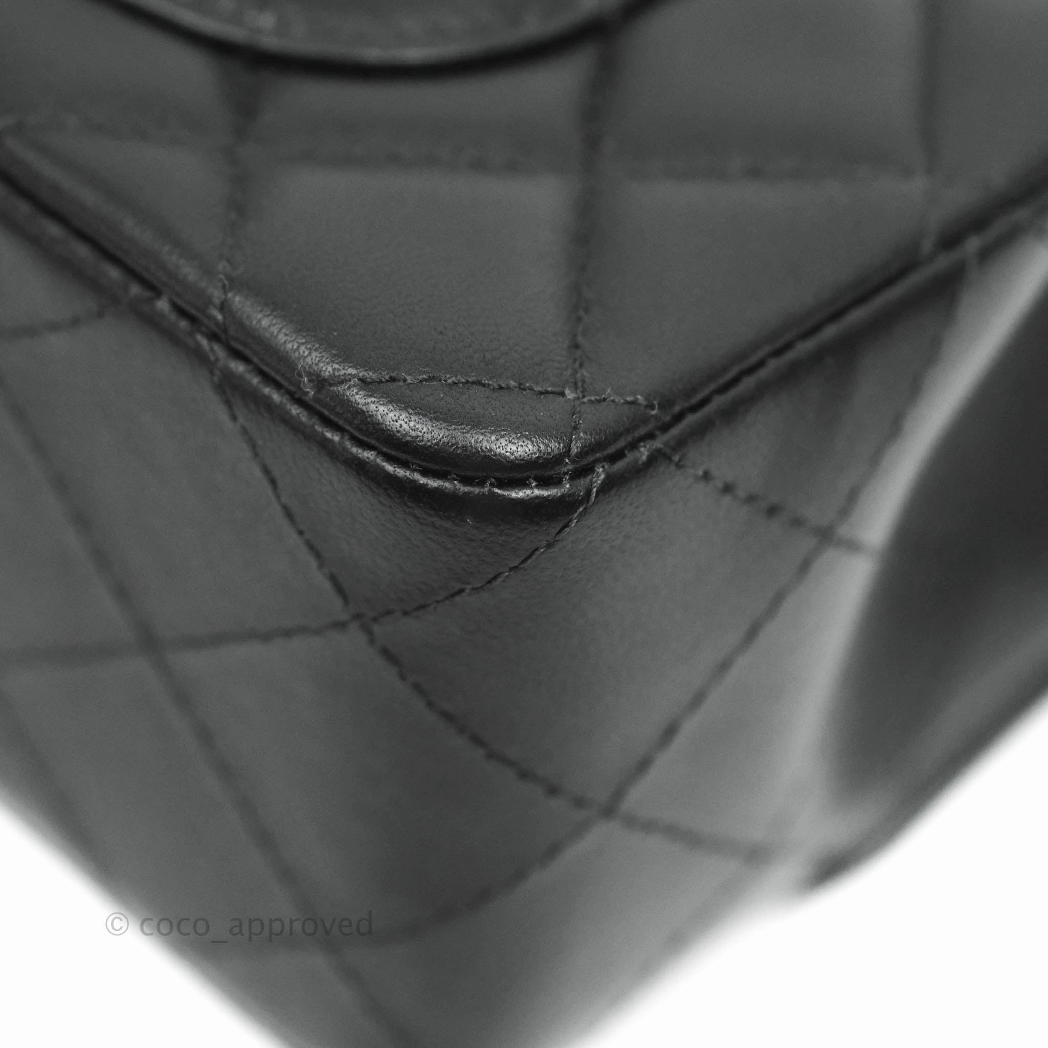 Chanel Quilted Mini Rectangular Lambskin Black Gold Hardware