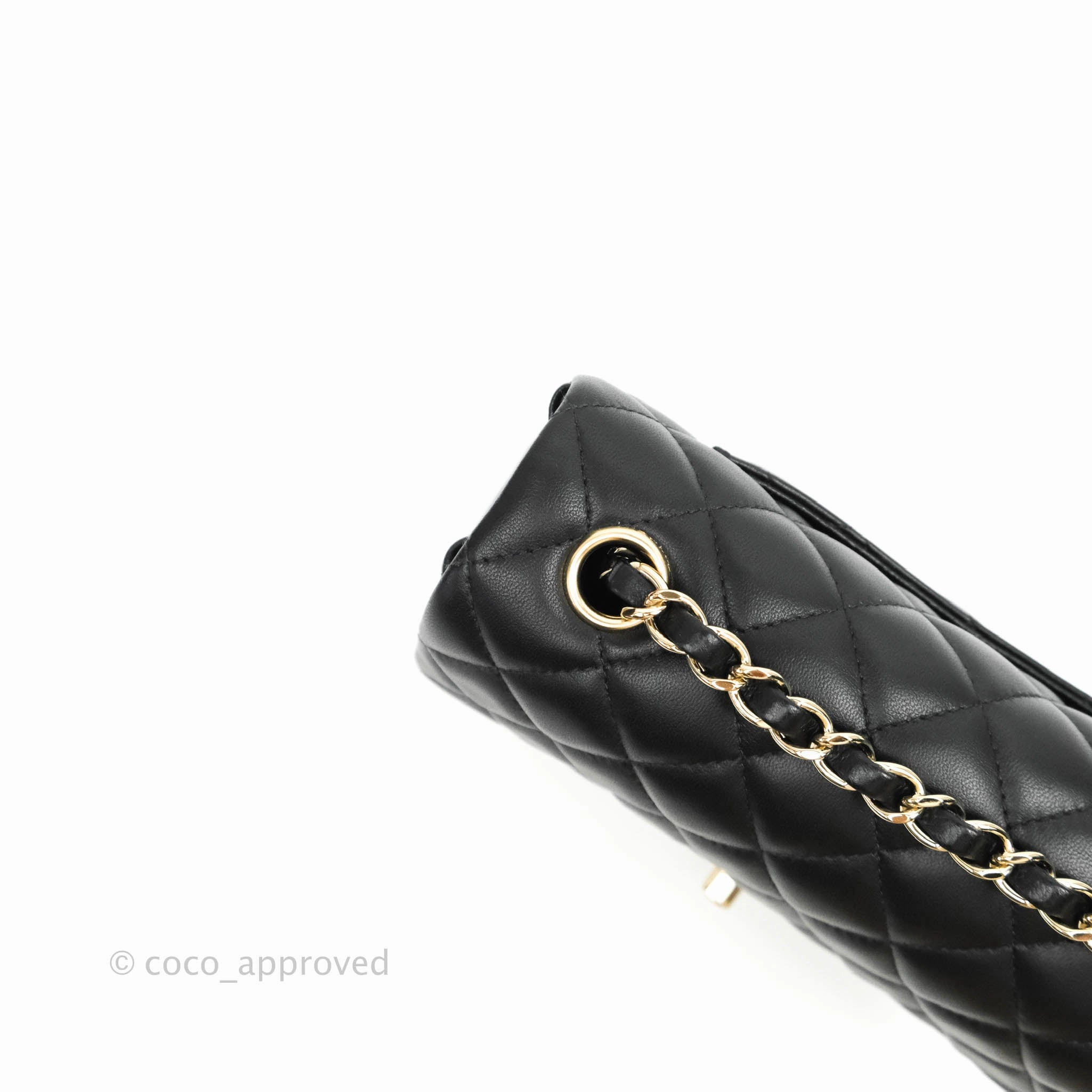 Chanel Quilted Mini Rectangular Lambskin Black Gold Hardware
