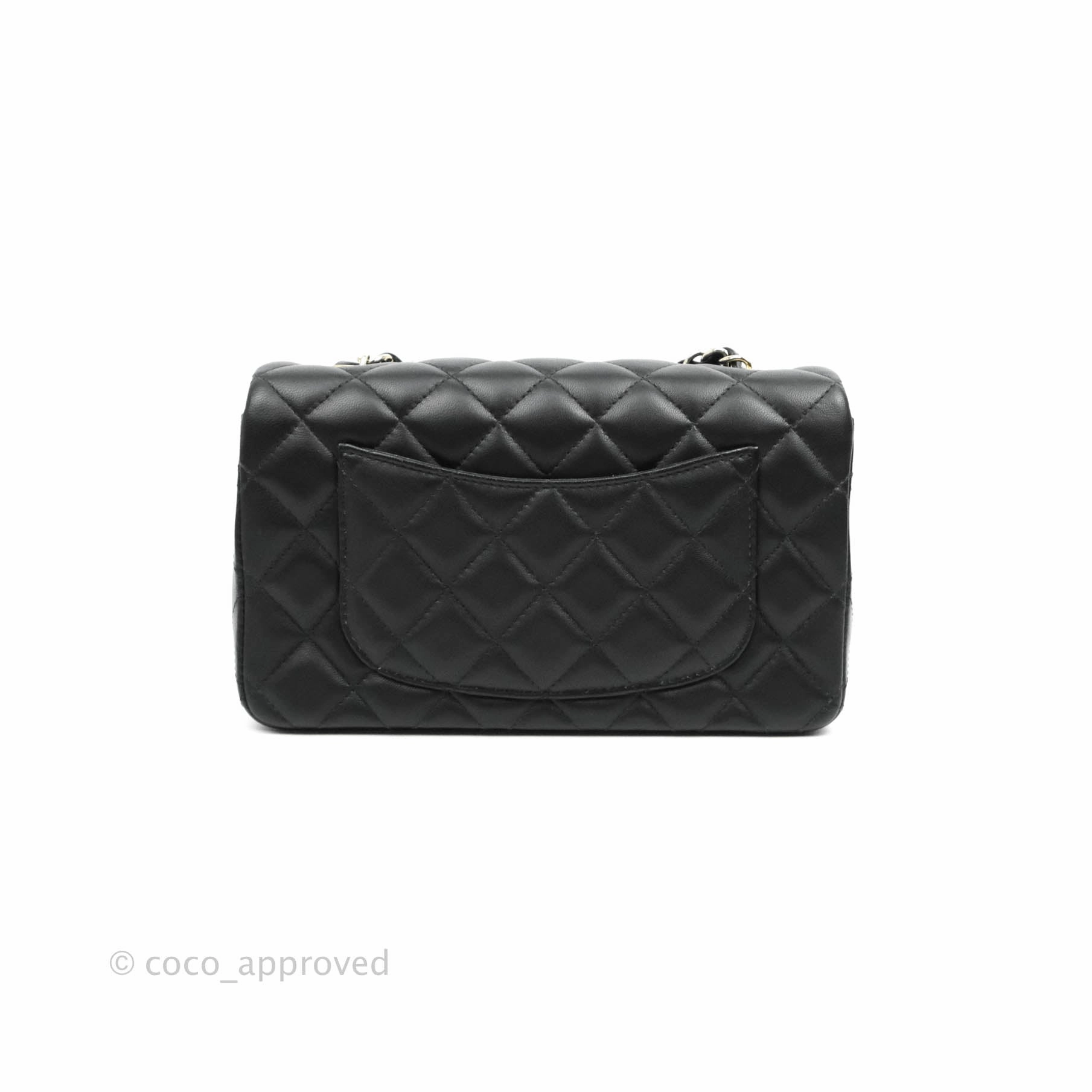 Chanel Quilted Mini Rectangular Lambskin Black Gold Hardware