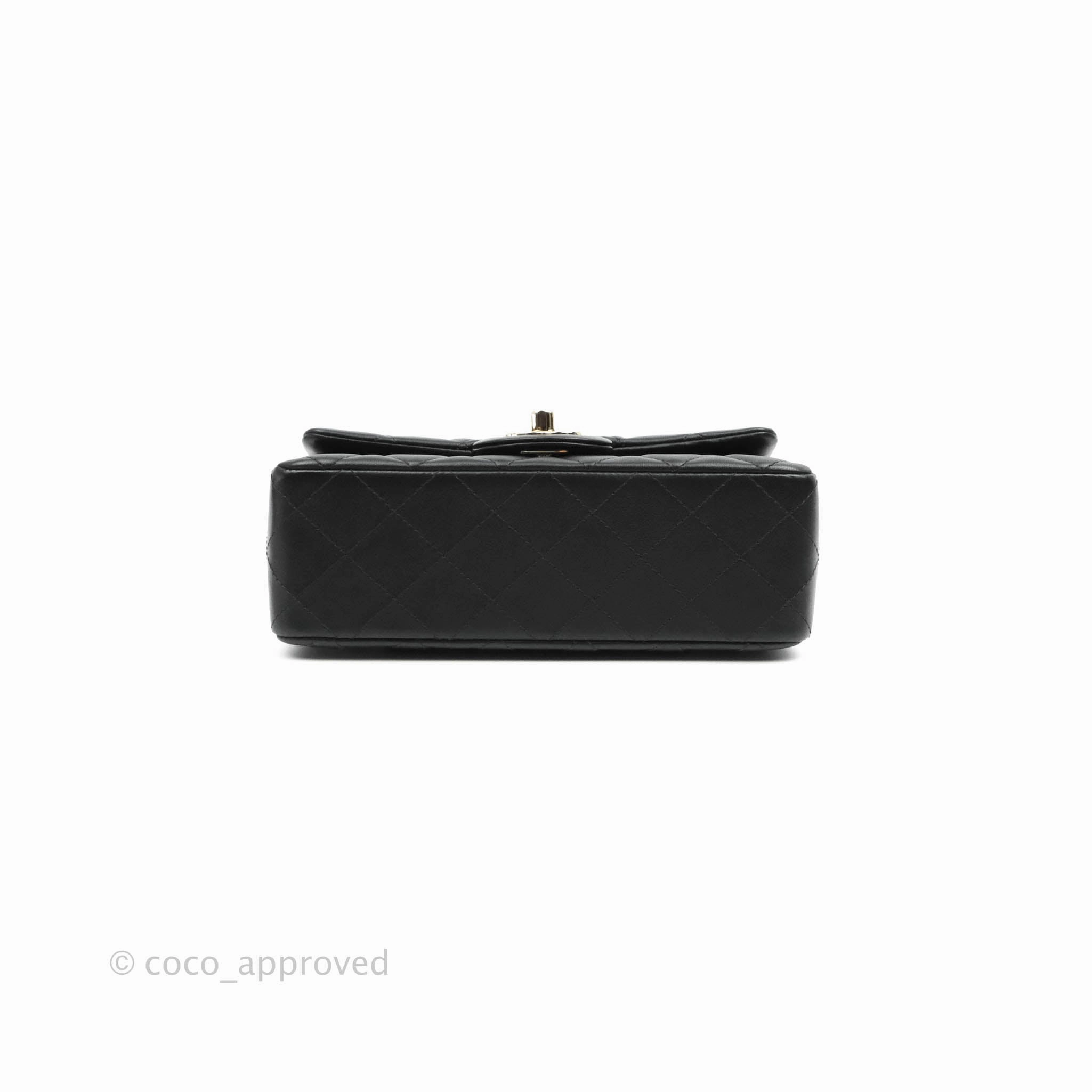 Chanel Quilted Mini Rectangular Lambskin Black Gold Hardware