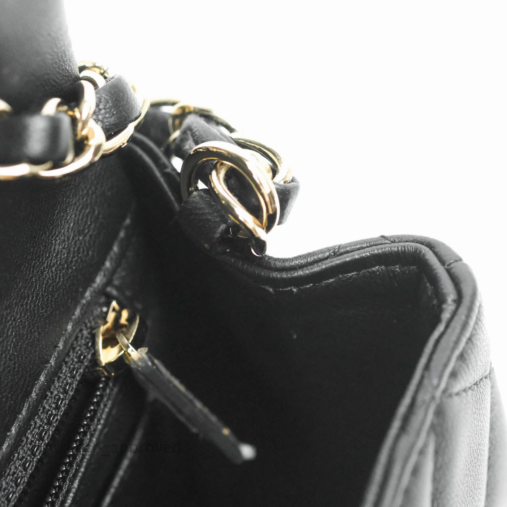 Chanel Quilted Mini Rectangular Lambskin Black Gold Hardware
