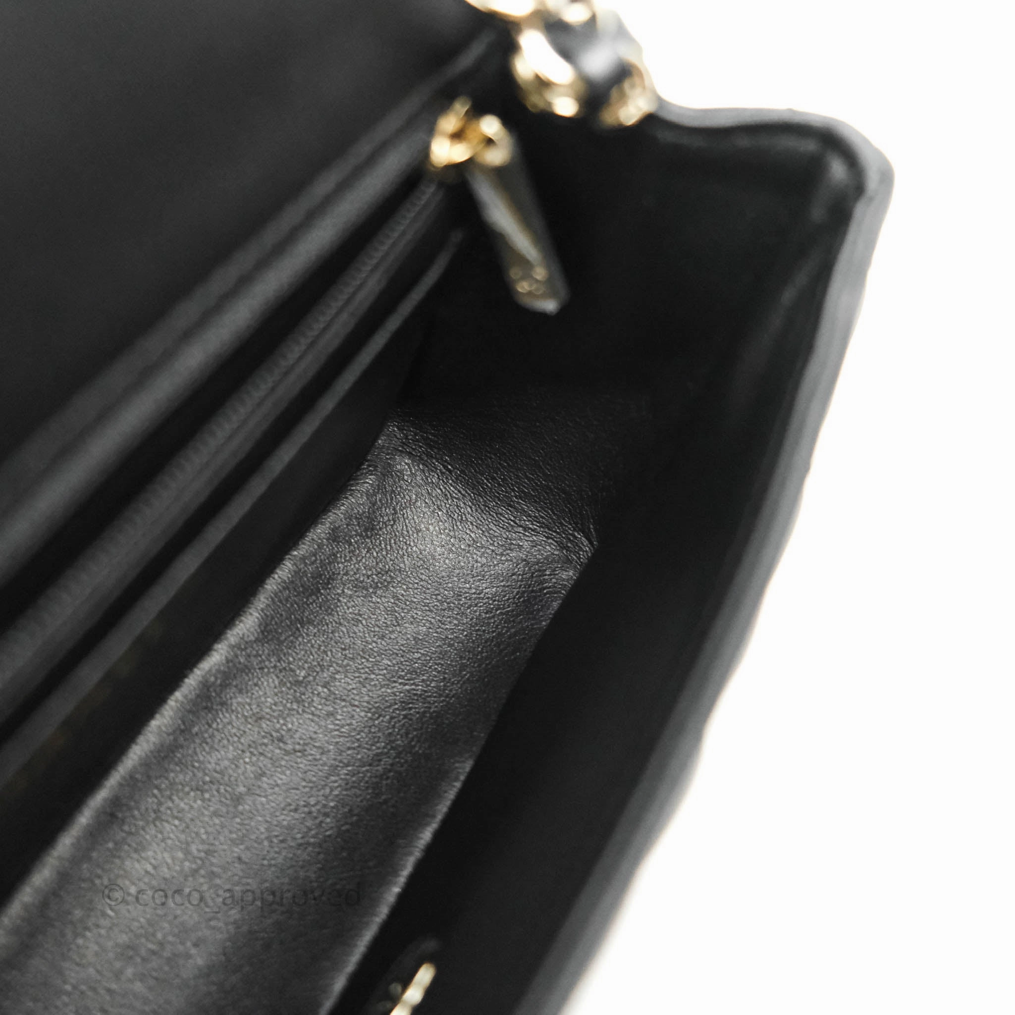 Chanel Quilted Mini Rectangular Lambskin Black Gold Hardware