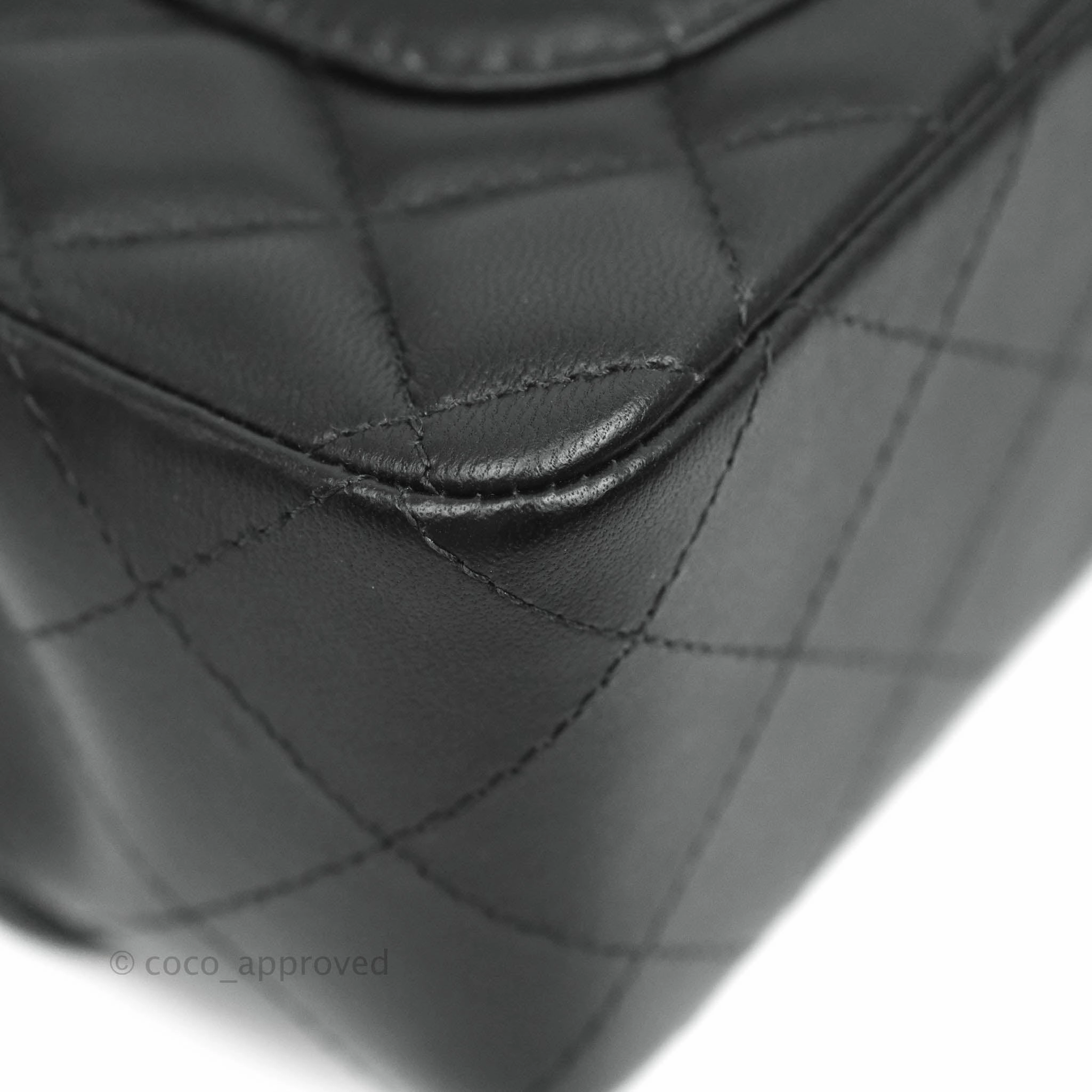Chanel Quilted Mini Rectangular Lambskin Black Gold Hardware