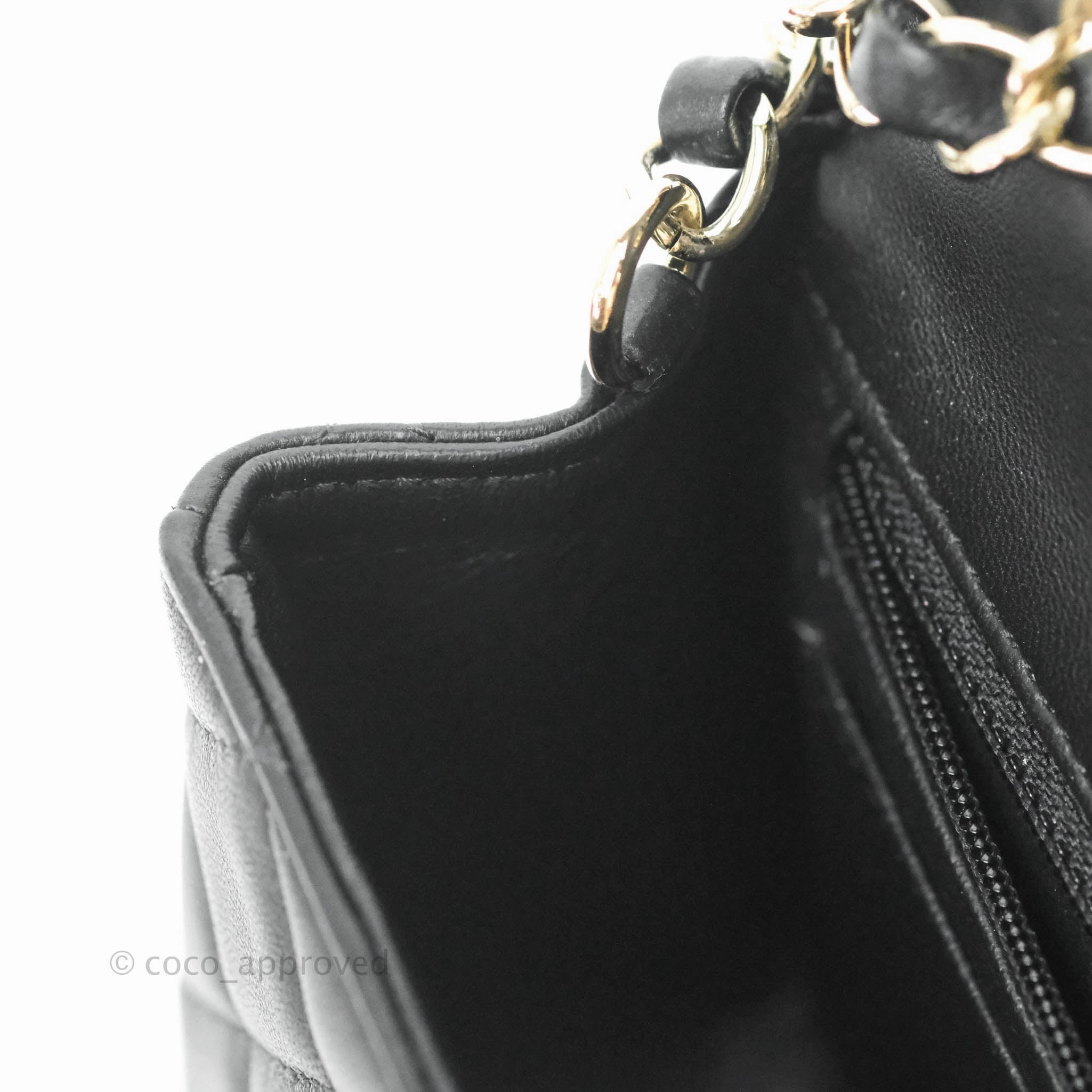 Chanel Quilted Mini Rectangular Lambskin Black Gold Hardware