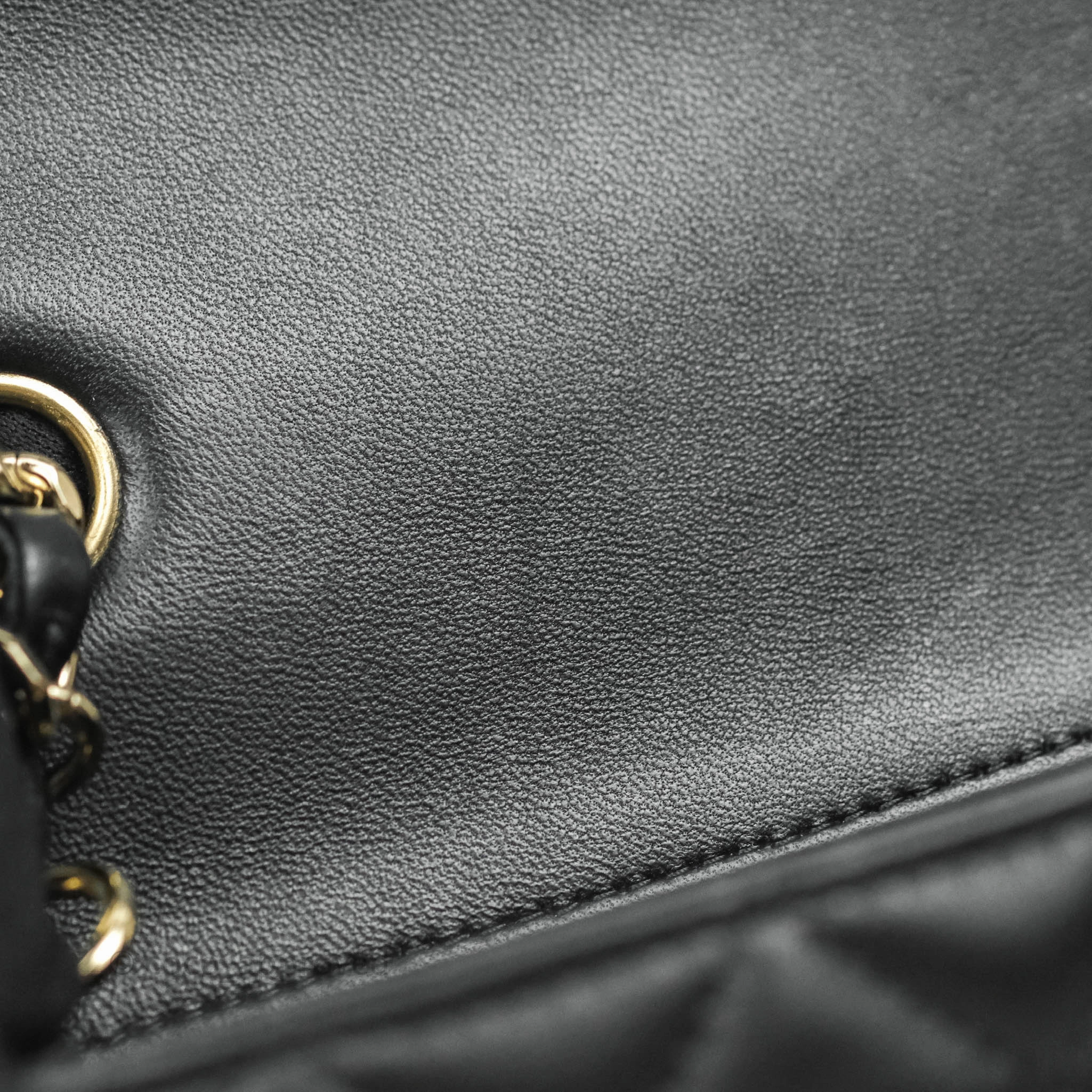 Chanel Quilted Mini Rectangular Lambskin Black Gold Hardware