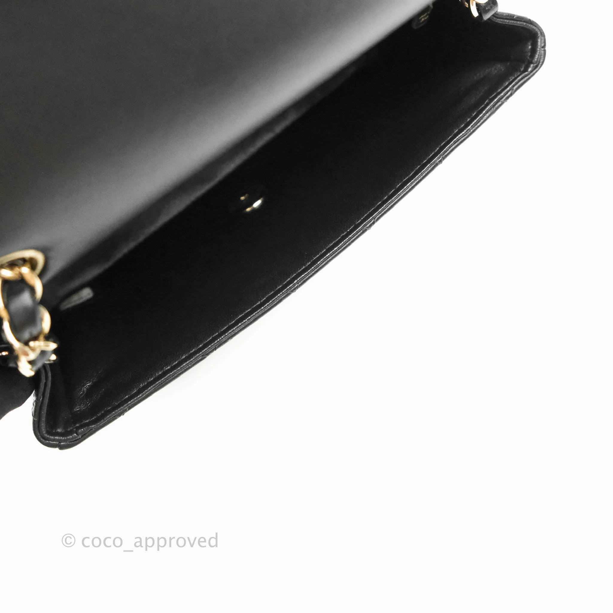 Chanel Quilted Mini Rectangular Lambskin Black Gold Hardware