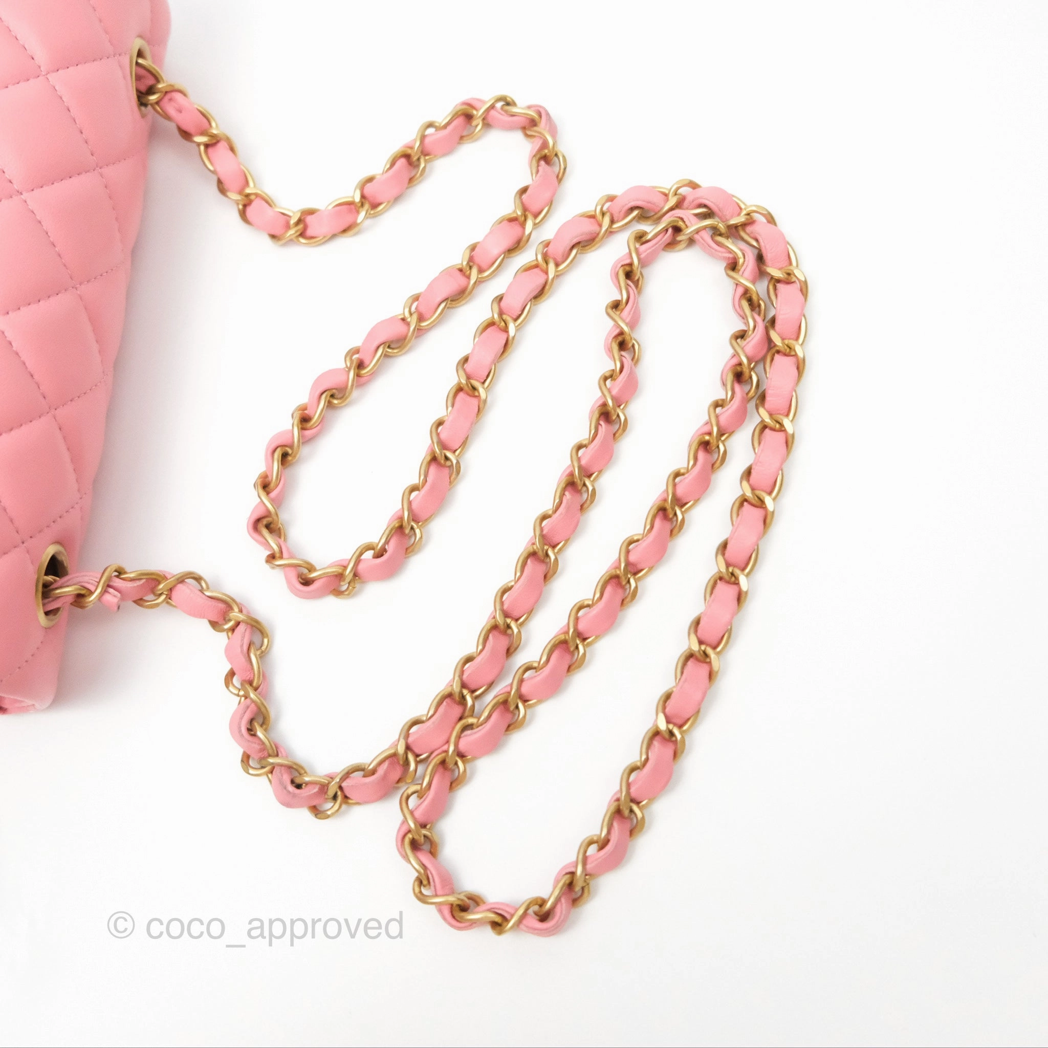 Chanel Quilted Mini Rectangular Pink Lambskin Gold Hardware