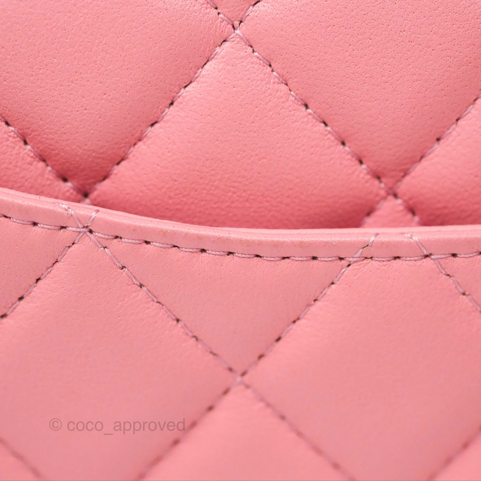 Chanel Quilted Mini Rectangular Pink Lambskin Gold Hardware