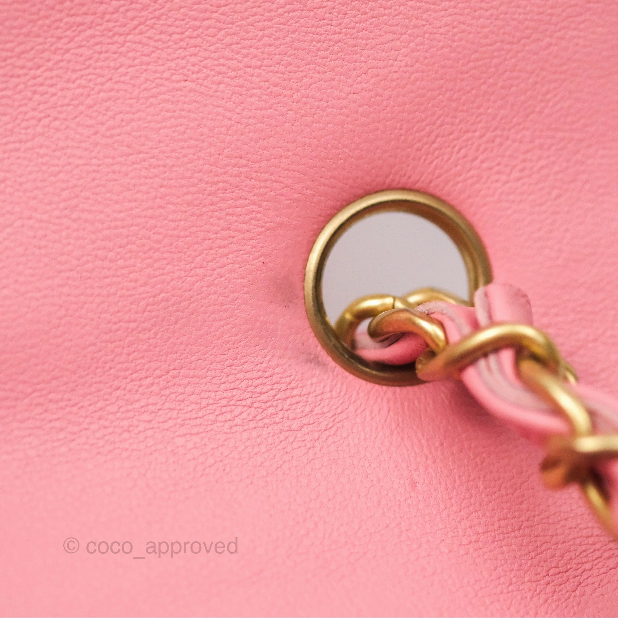 Chanel Quilted Mini Rectangular Pink Lambskin Gold Hardware