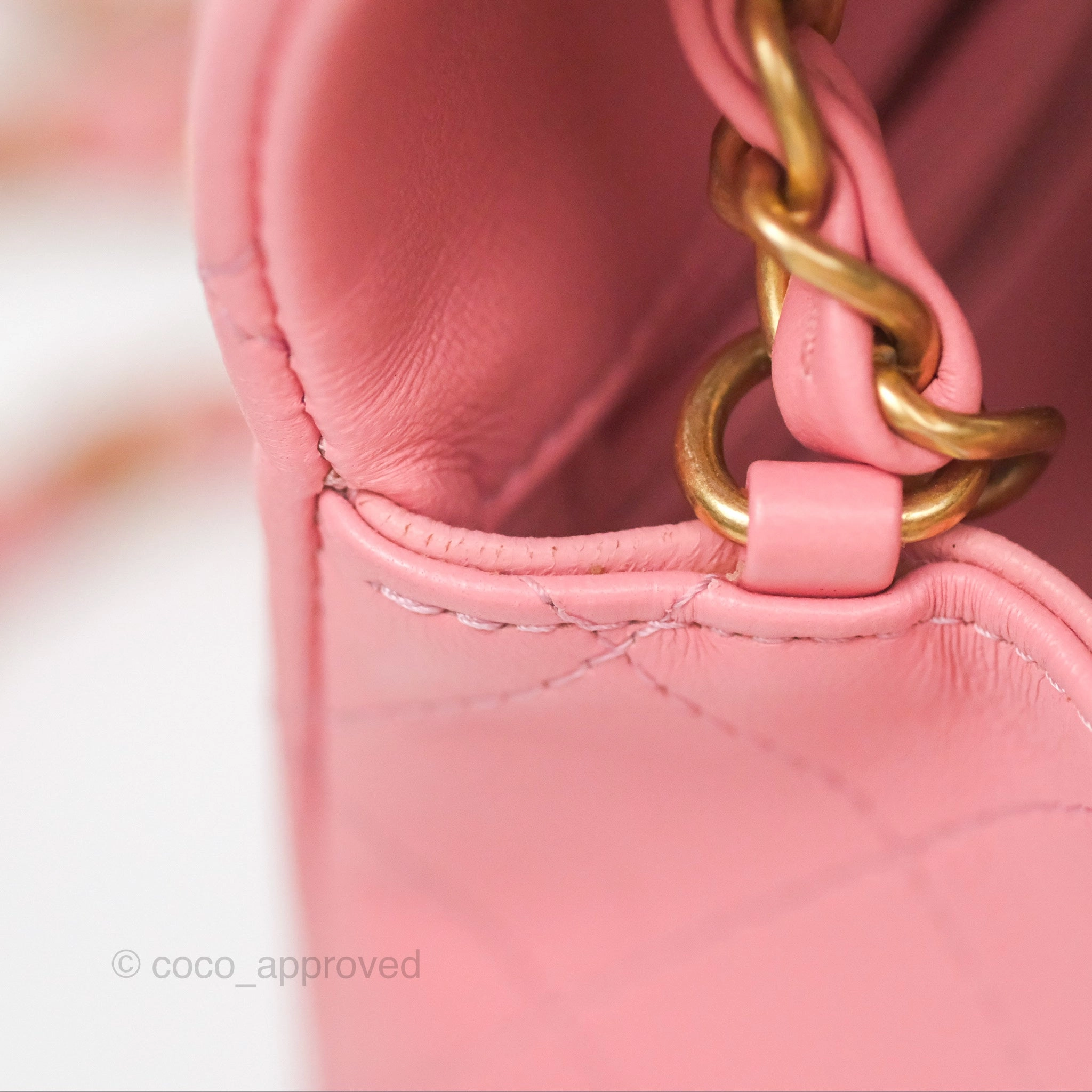 Chanel Quilted Mini Rectangular Pink Lambskin Gold Hardware