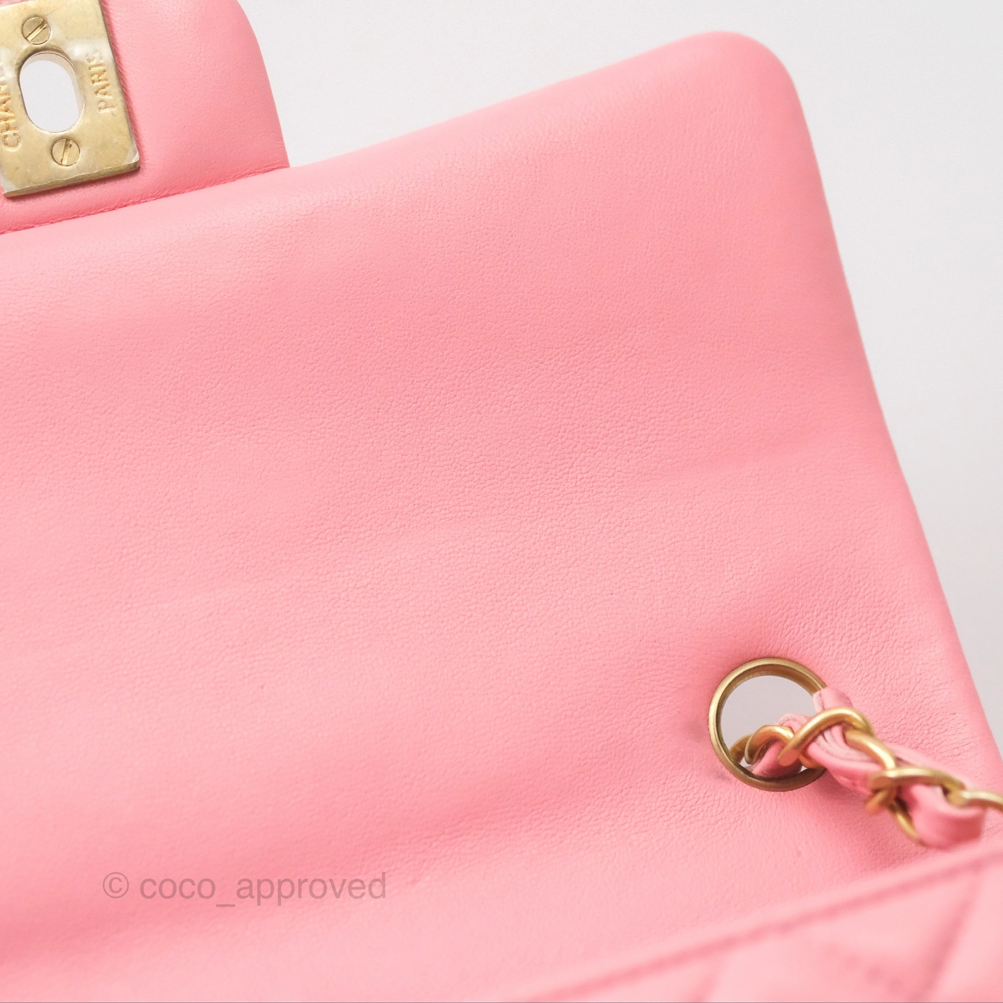 Chanel Quilted Mini Rectangular Pink Lambskin Gold Hardware