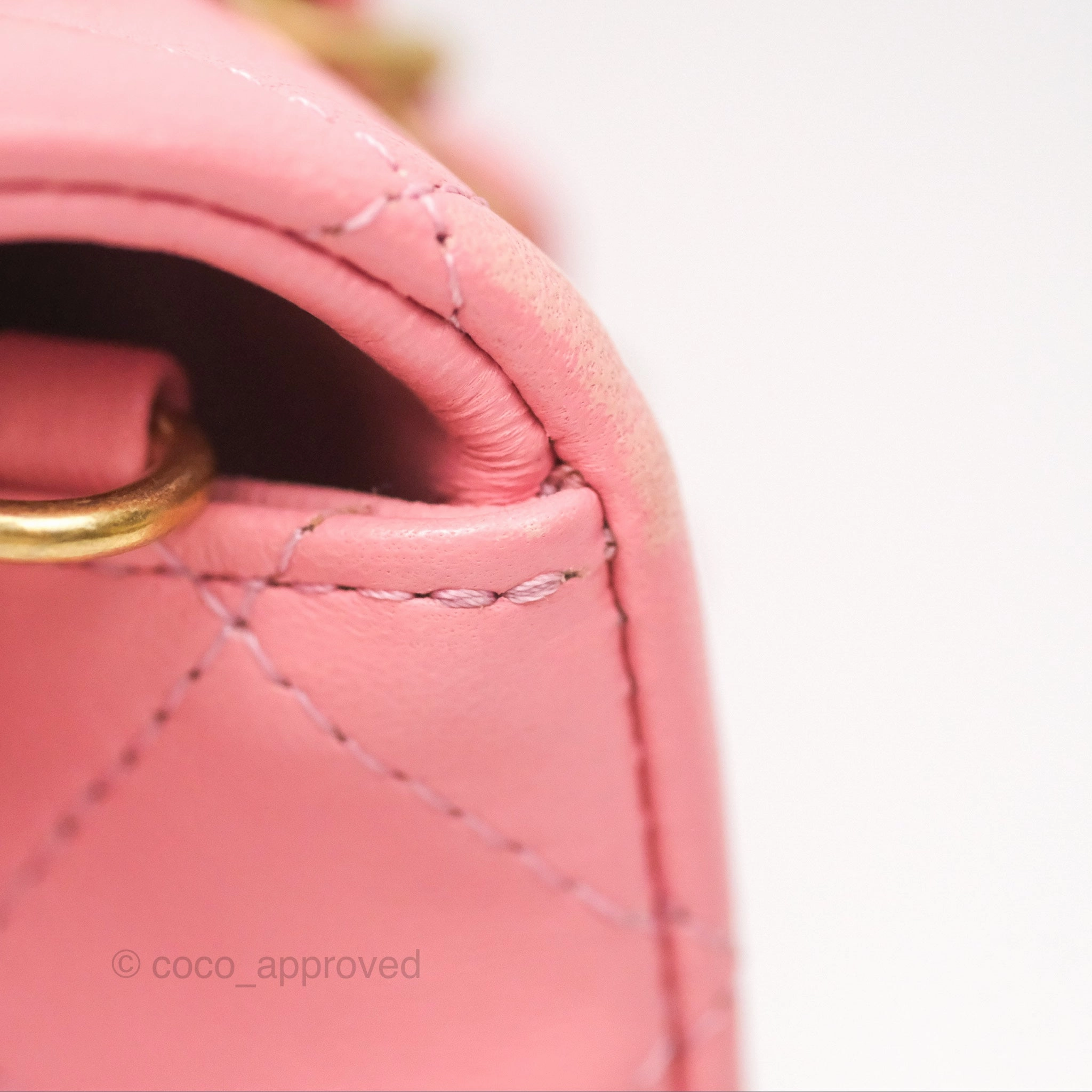 Chanel Quilted Mini Rectangular Pink Lambskin Gold Hardware