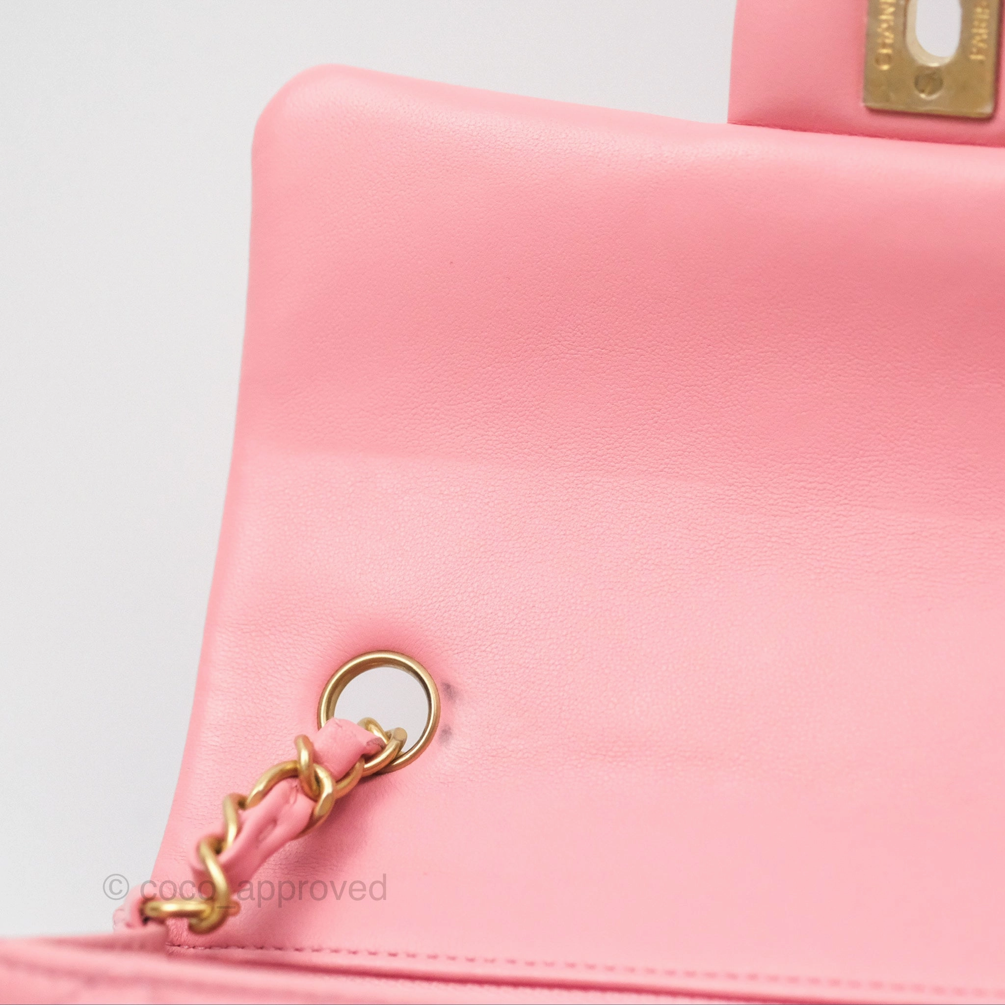 Chanel Quilted Mini Rectangular Pink Lambskin Gold Hardware