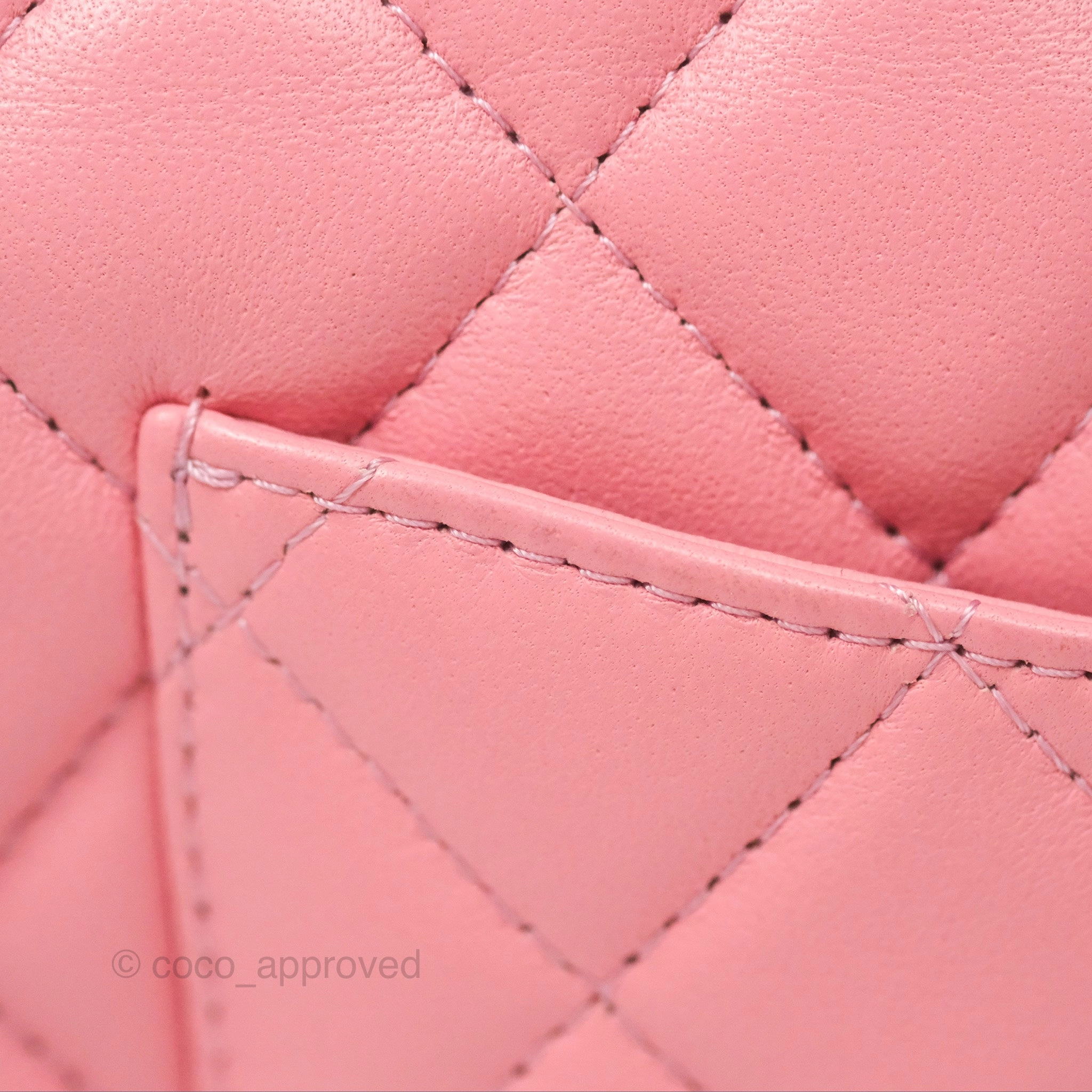 Chanel Quilted Mini Rectangular Pink Lambskin Gold Hardware