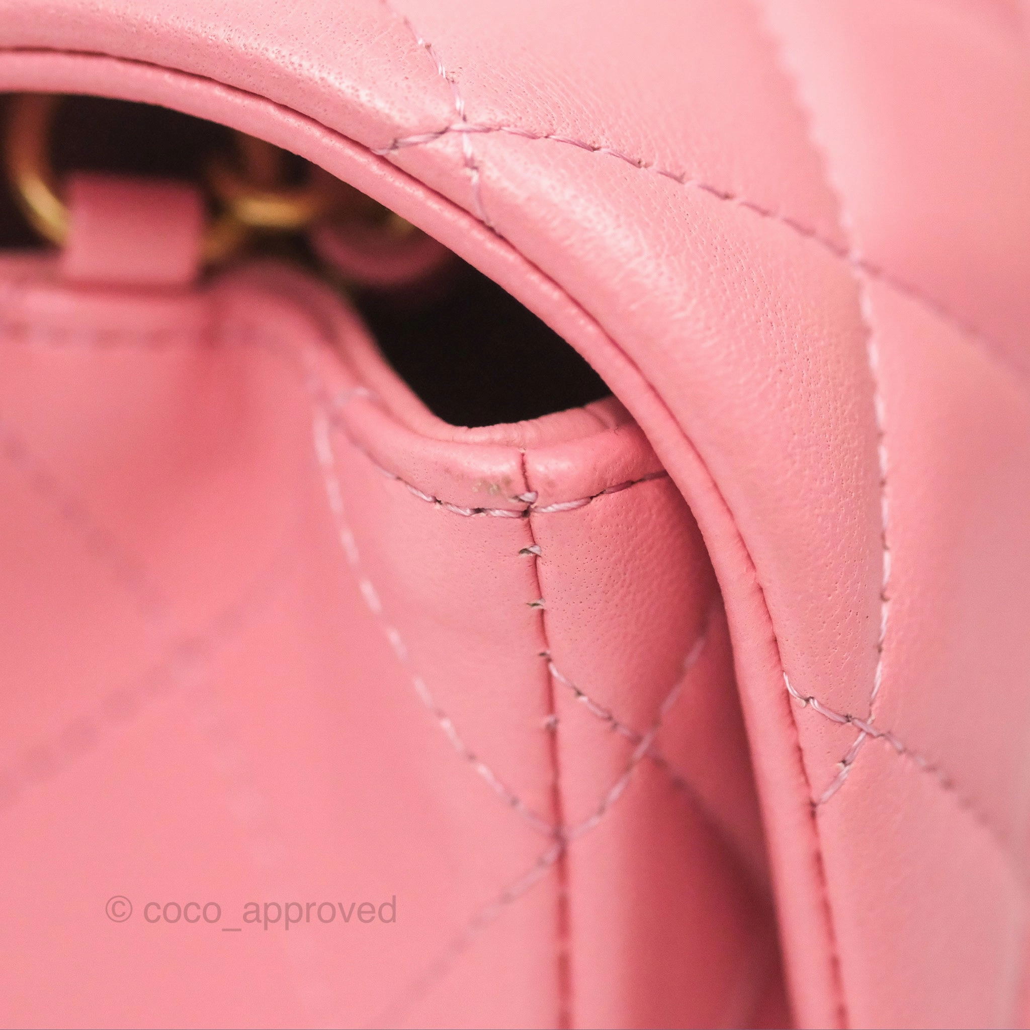 Chanel Quilted Mini Rectangular Pink Lambskin Gold Hardware