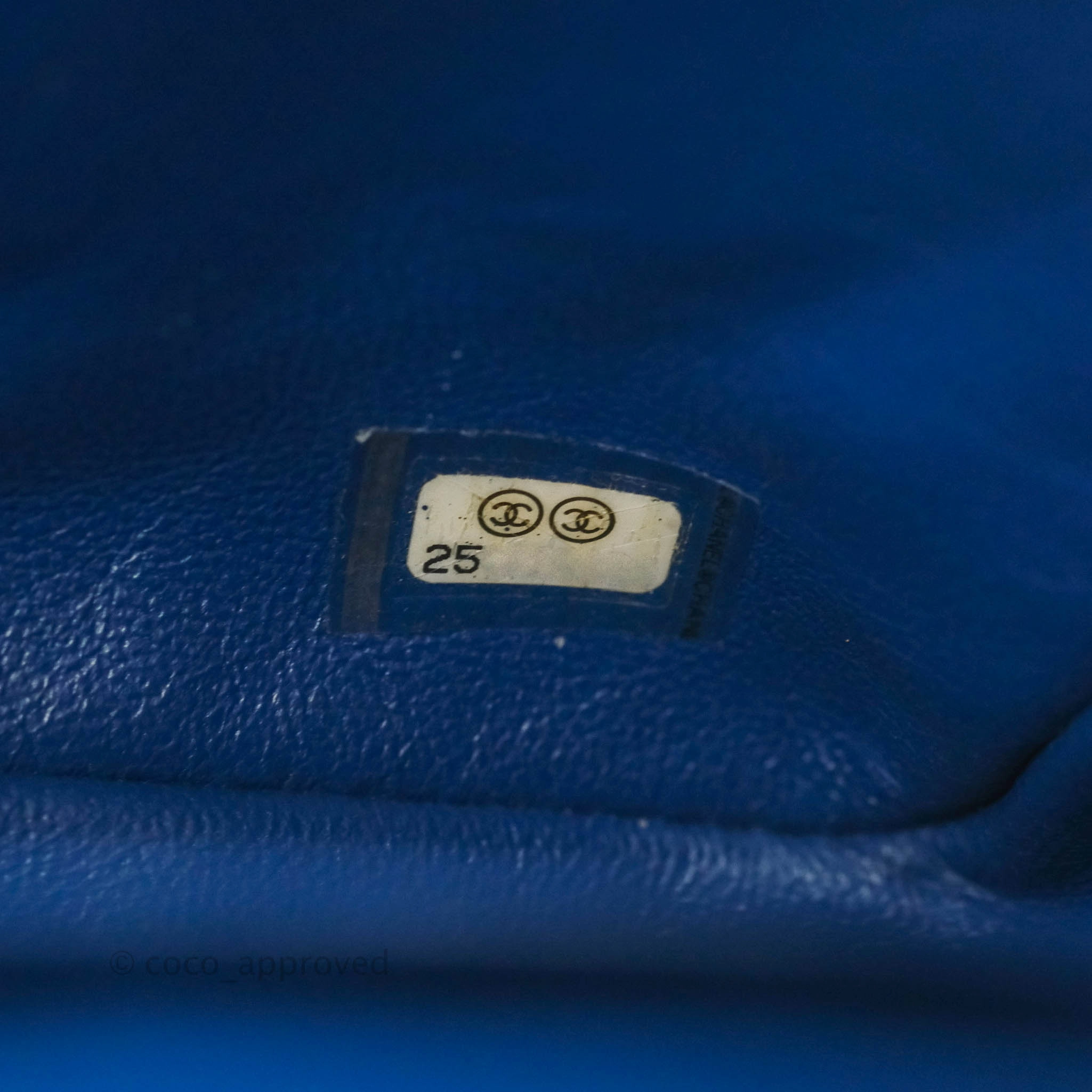 Chanel Quilted Mini Square Blue Lambskin Gold Hardware