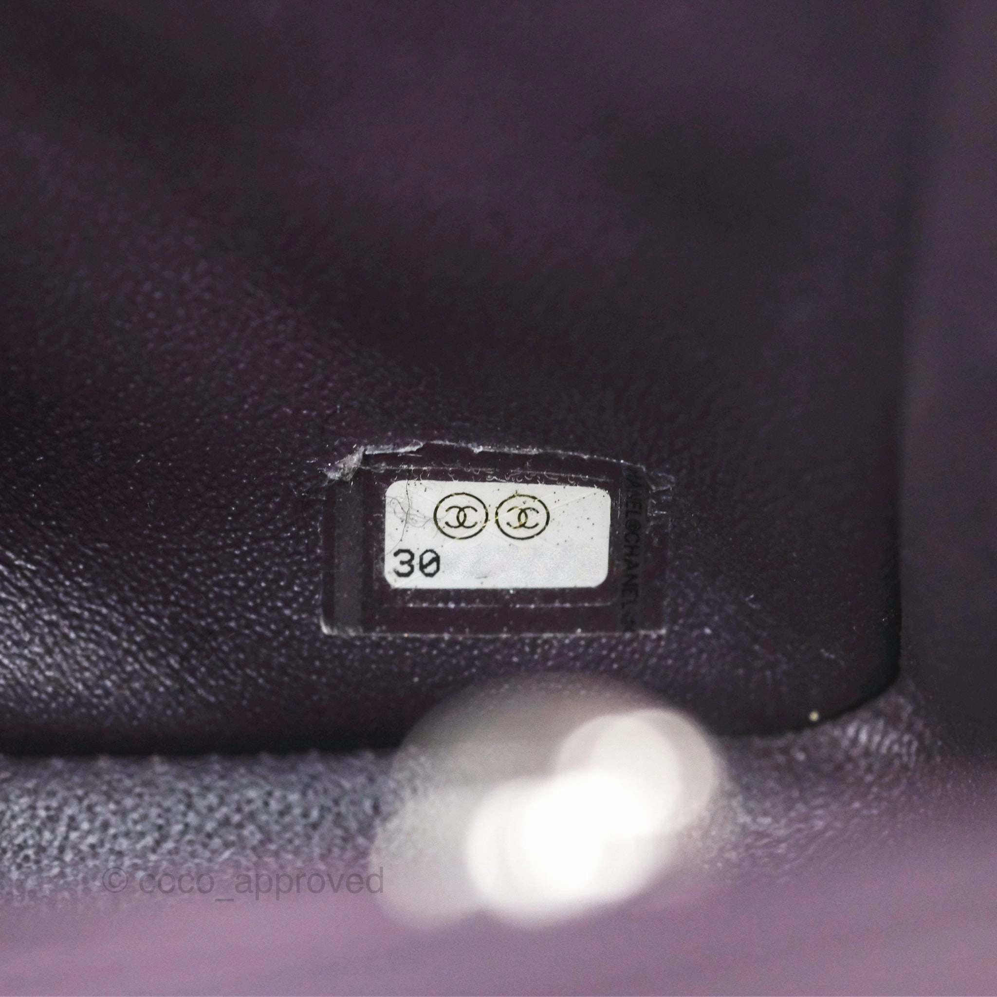 Chanel Quilted Mini Square Dark Purple Lambskin Silver Hardware