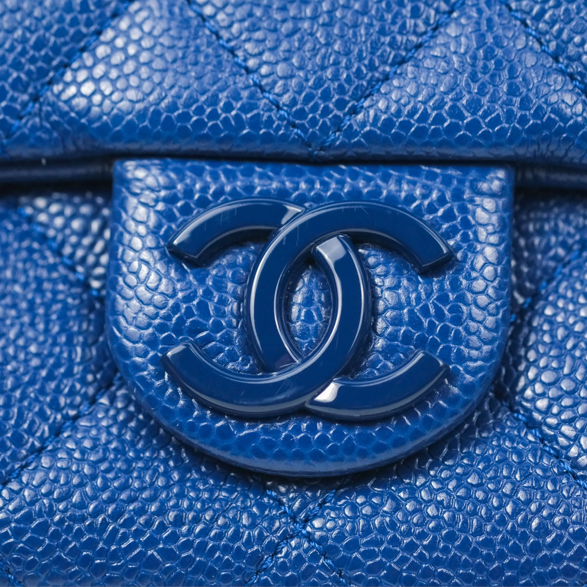 Chanel Quilted Mini Square Flap Bag Dark Blue Caviar Incognito
