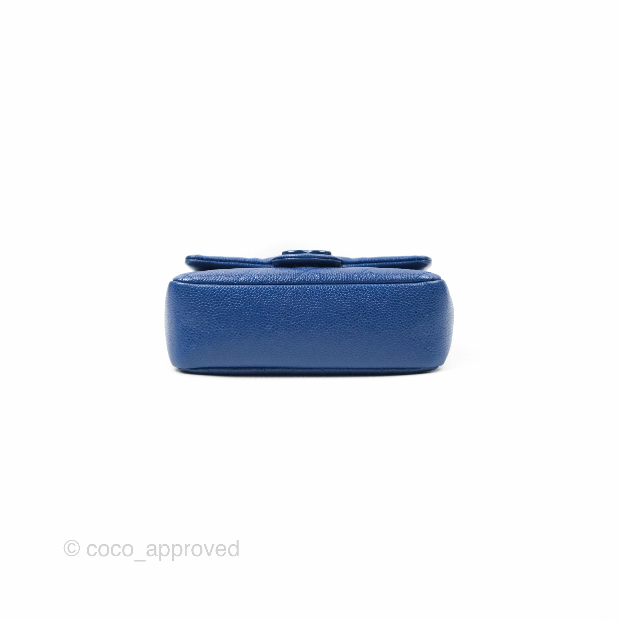 Chanel Quilted Mini Square Flap Bag Dark Blue Caviar Incognito