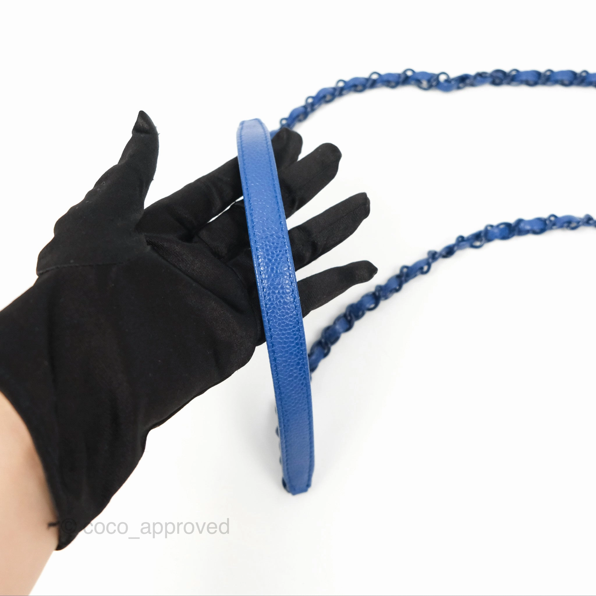 Chanel Quilted Mini Square Flap Bag Dark Blue Caviar Incognito