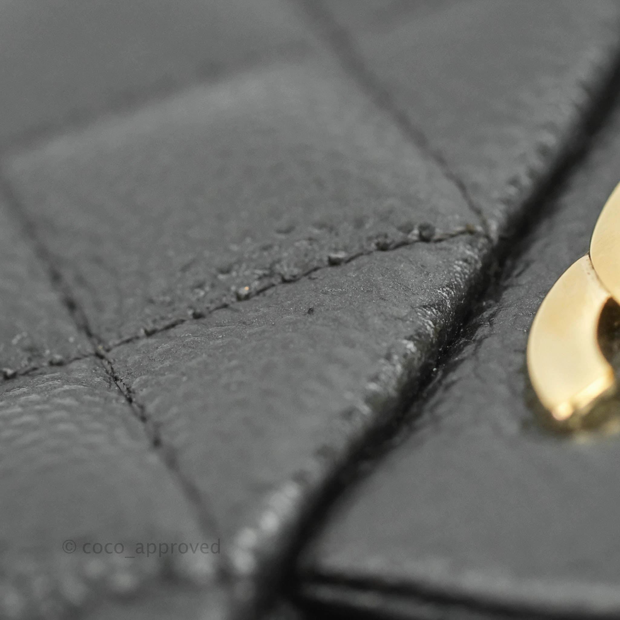 Chanel Quilted Mini Square Flap Bag Pearly Black Caviar Gold Hardware