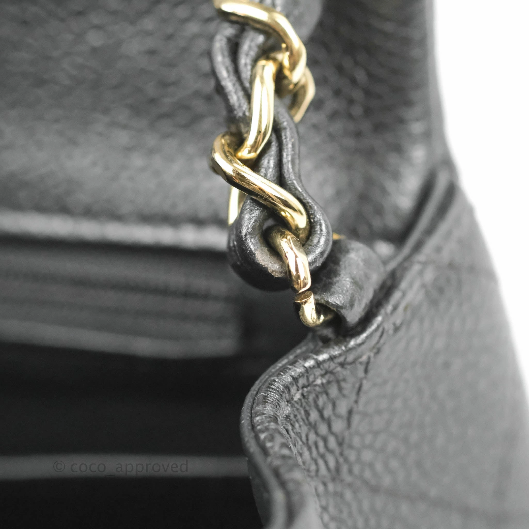 Chanel Quilted Mini Square Flap Bag Pearly Black Caviar Gold Hardware