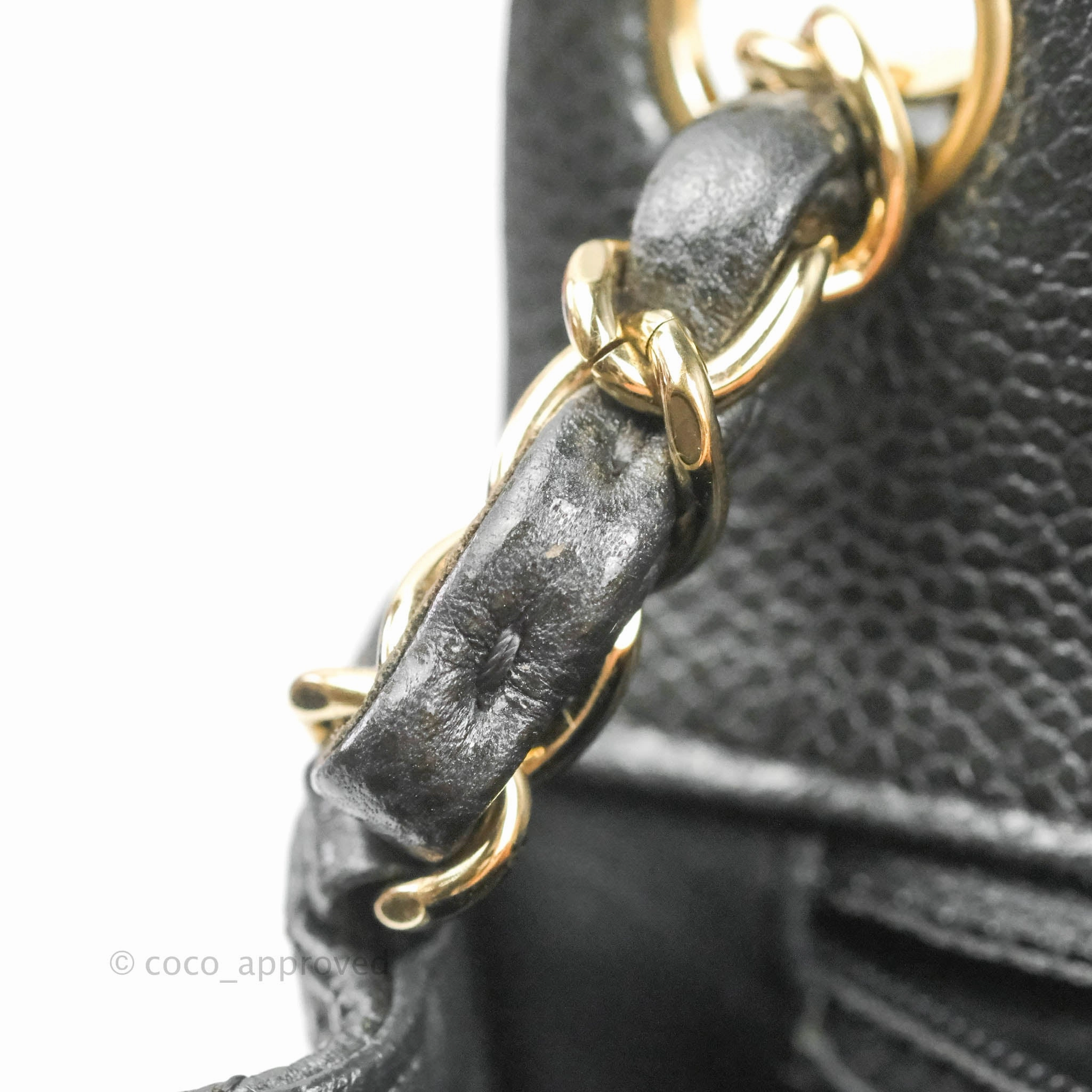 Chanel Quilted Mini Square Flap Bag Pearly Black Caviar Gold Hardware